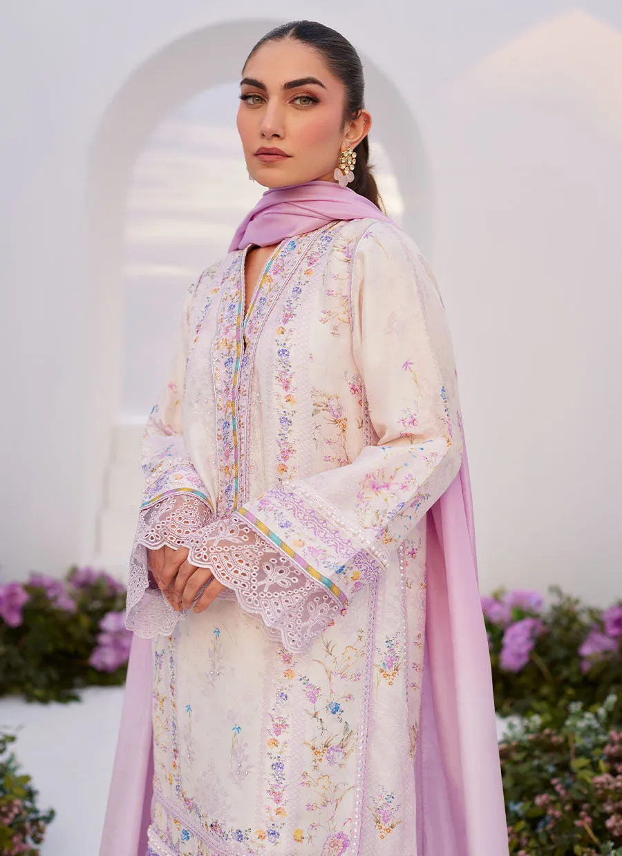 Farah Talib Aziz | Zaza Prints 24 | HEATHER LAVENDER SHIRT AND DUPATTA