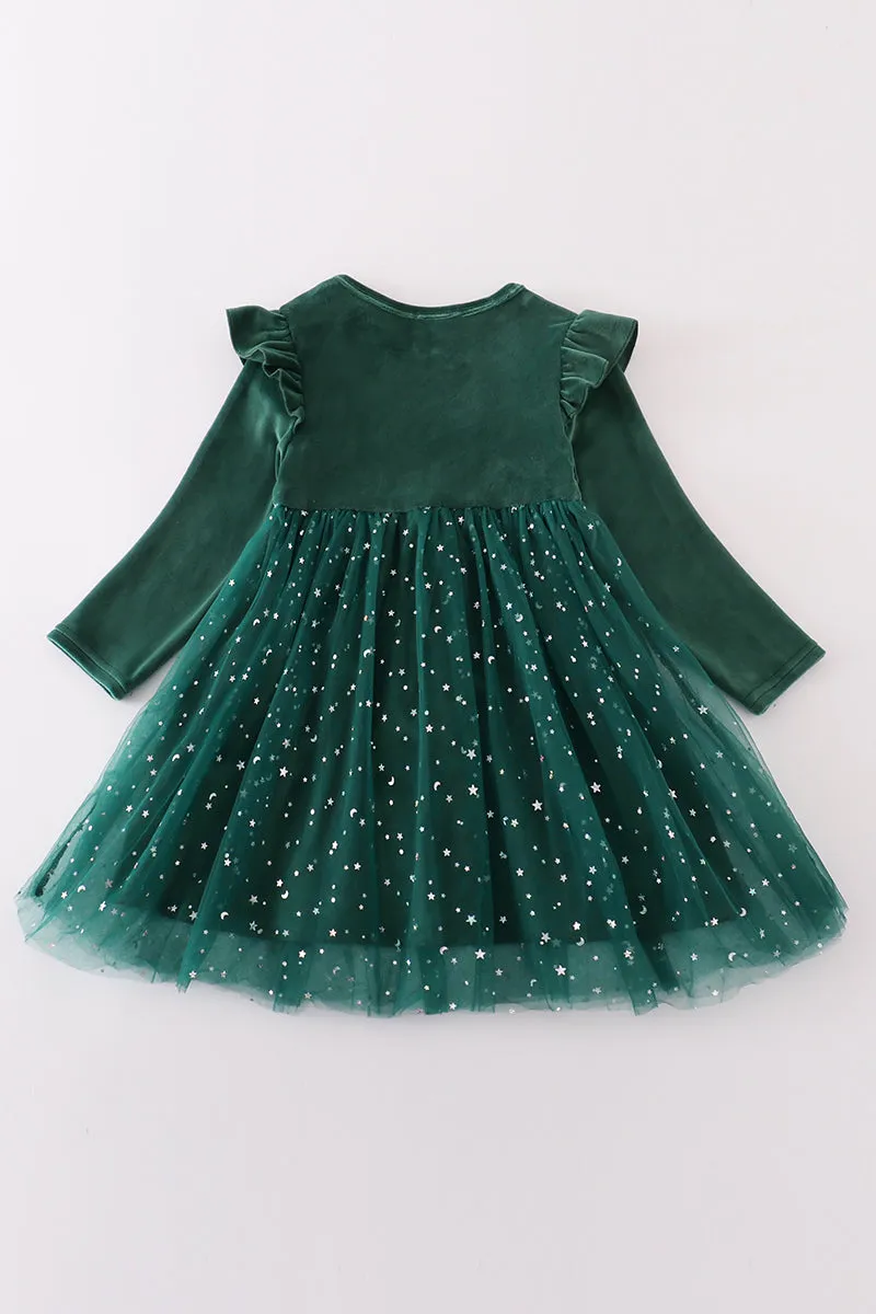 Forest velvet tutu dress