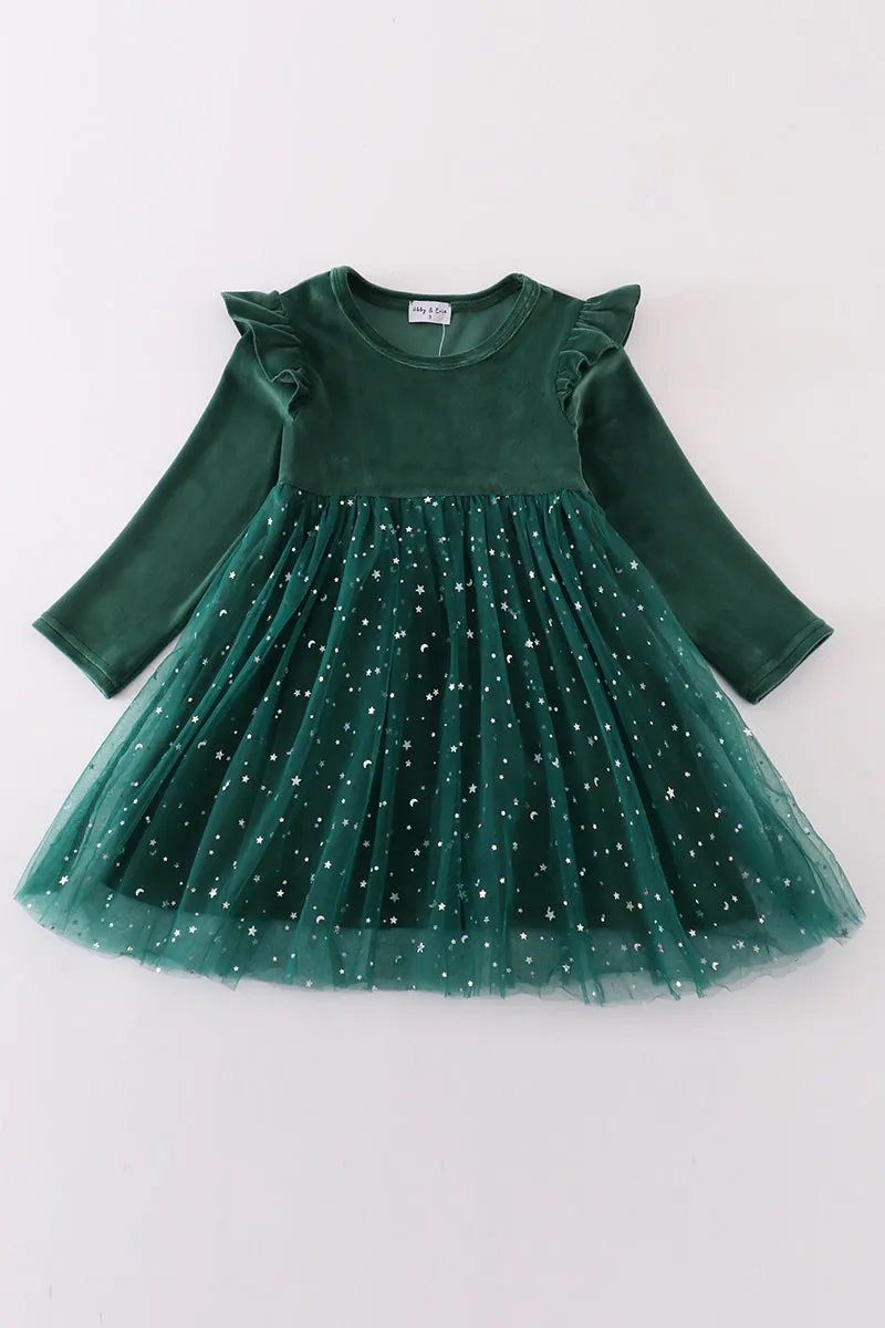 Forest velvet tutu dress