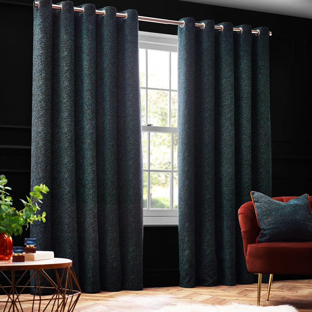 Galaxy Room Darkening Eyelet Curtains Emerald