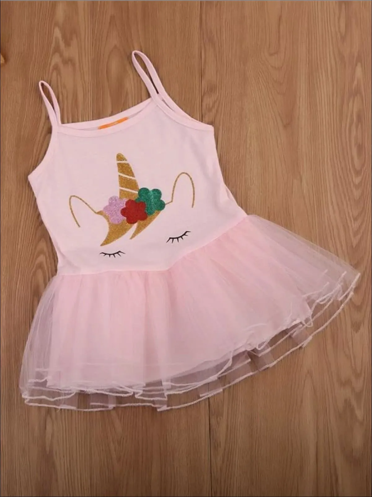 Girls Pink Unicorn Tutu Top