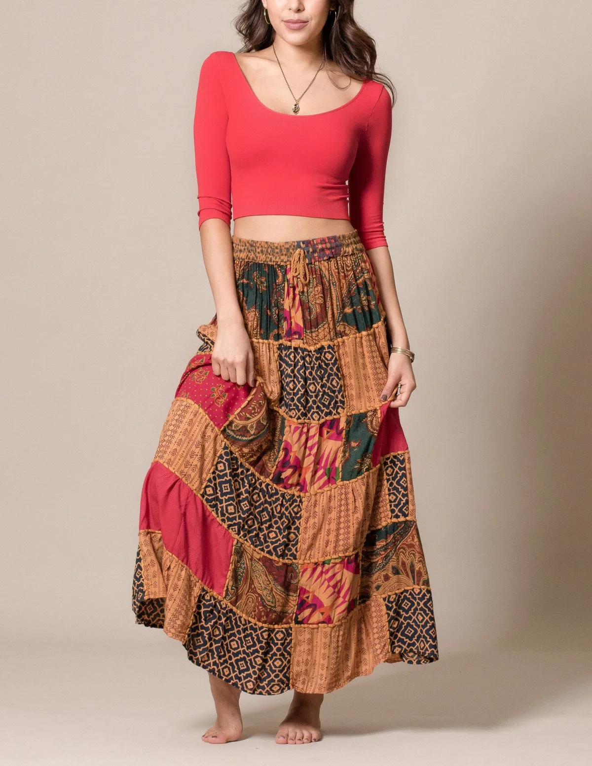 India Patchwork Skirt