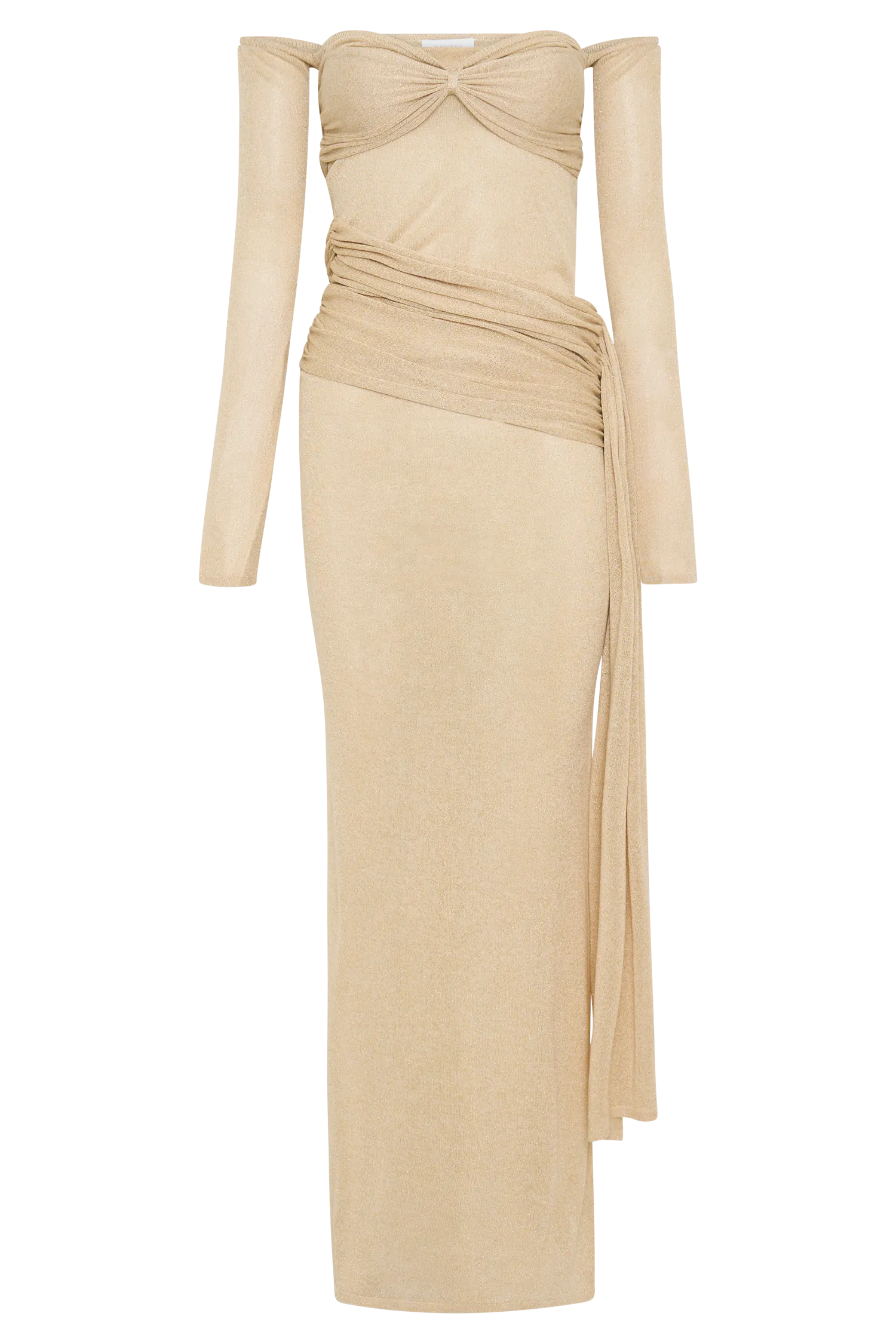 Ingrid Metallic Knit Maxi Dress - Bronze