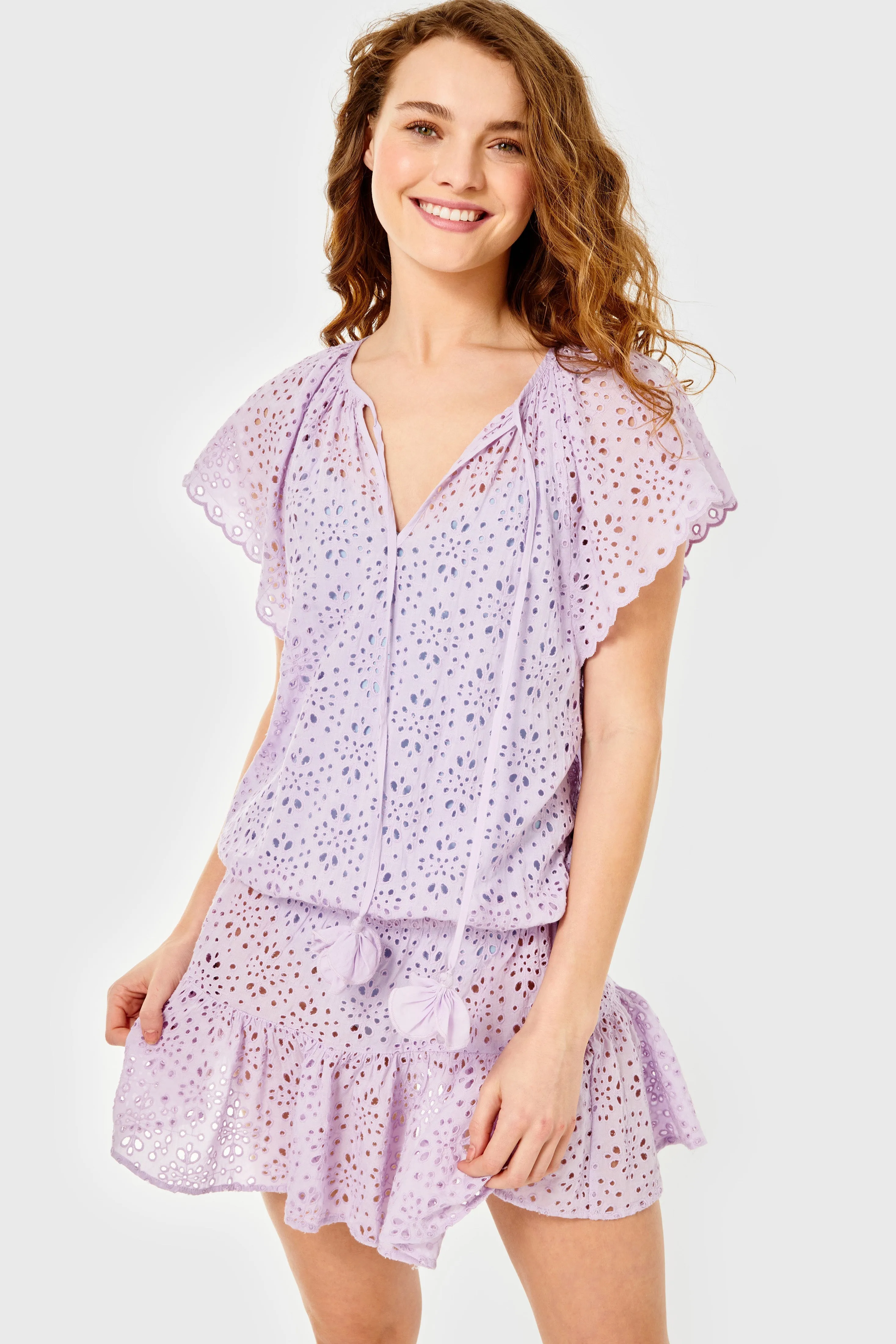 Joy Coverup-Eyelet-Pastel Lilac by Cartolina