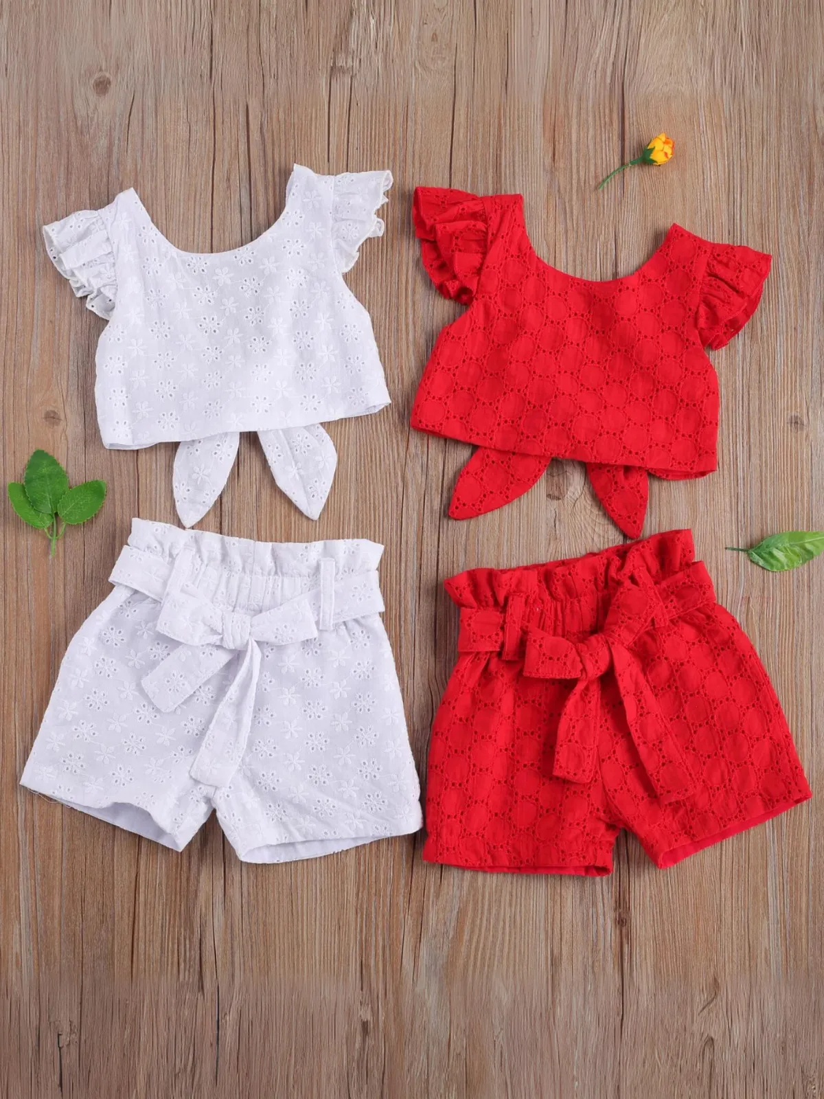 Joys Of Summer Eyelet Paperbag Short Set