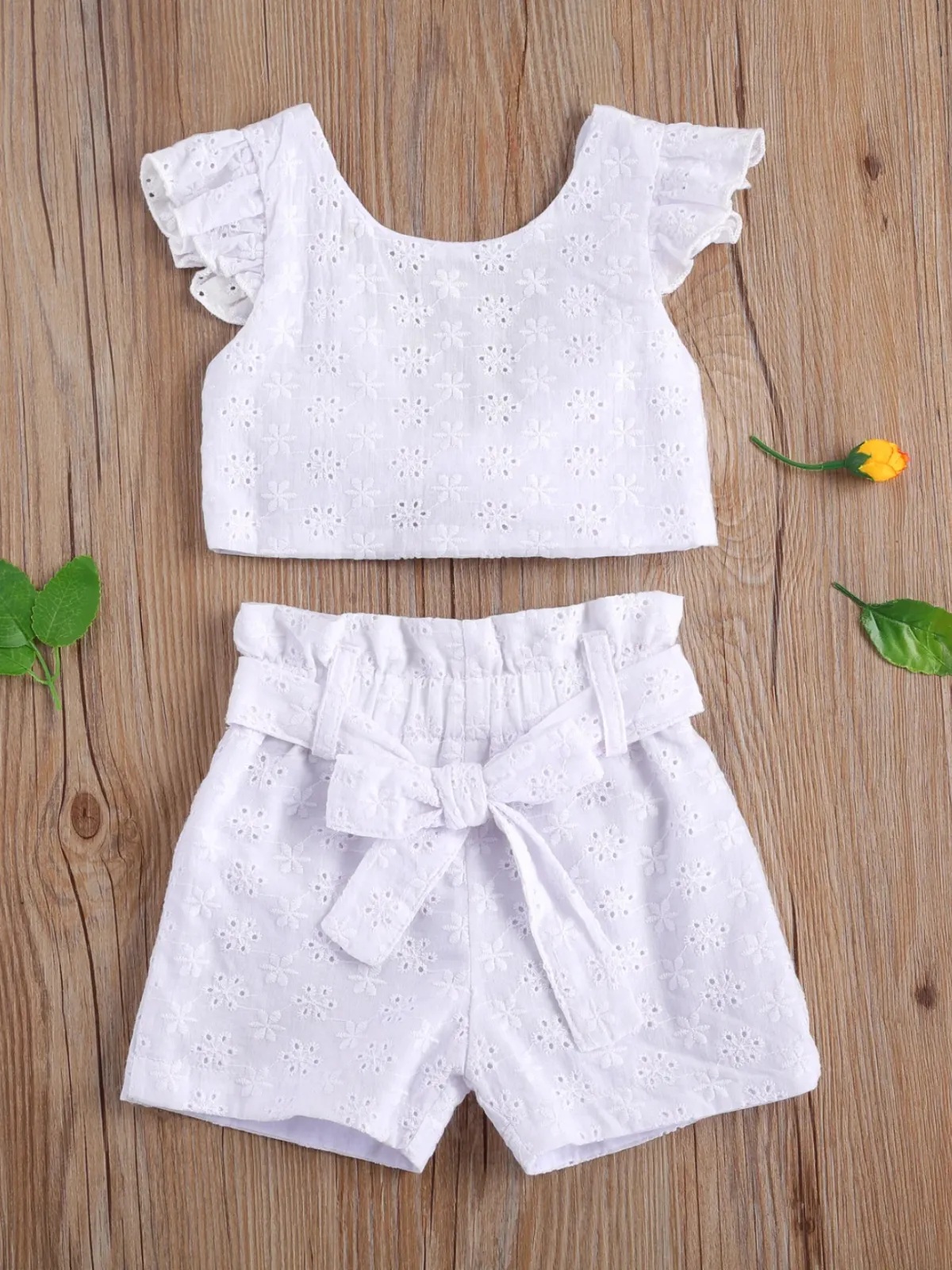 Joys Of Summer Eyelet Paperbag Short Set