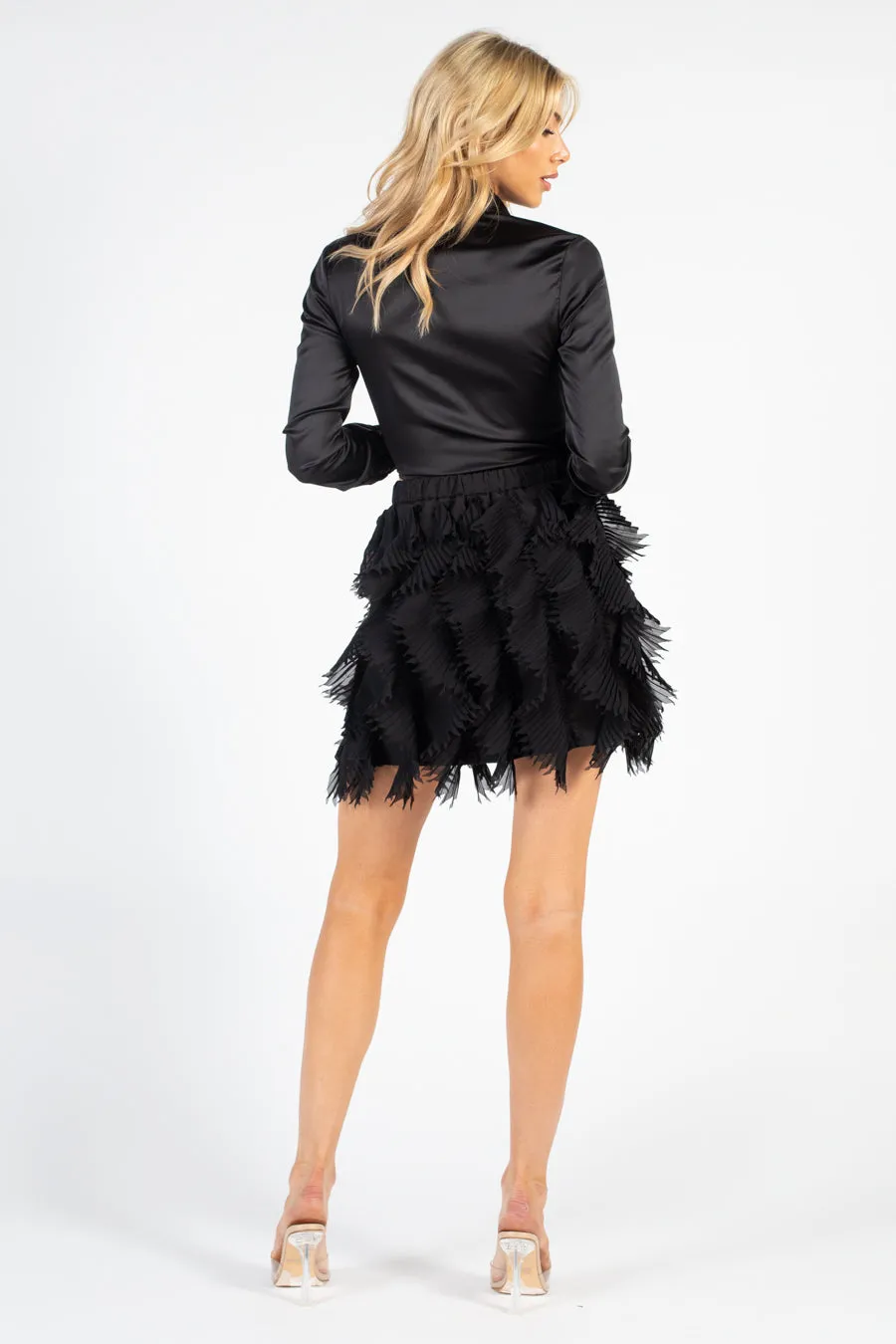 Katarina Multi Layer Fringe Mini Skirt