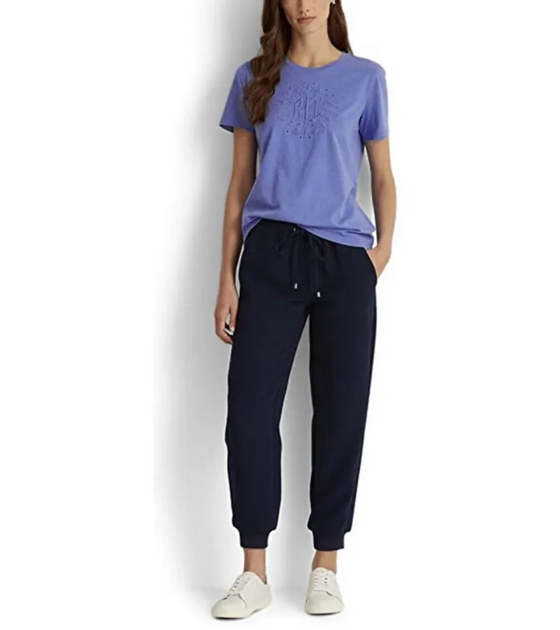 Lauren Ralph Lauren Eyelet Embroidery Soft Jersey Tee