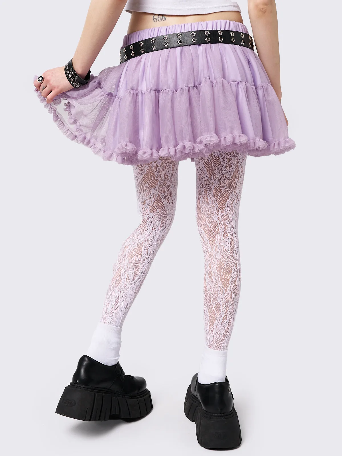 Lila Chiffon Tutu Mini Skirt