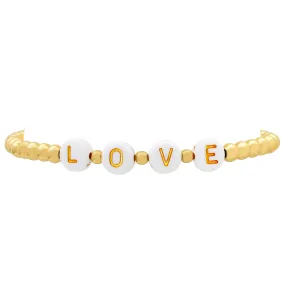 LOVE STRETCH BALL BRACELET, GOLD