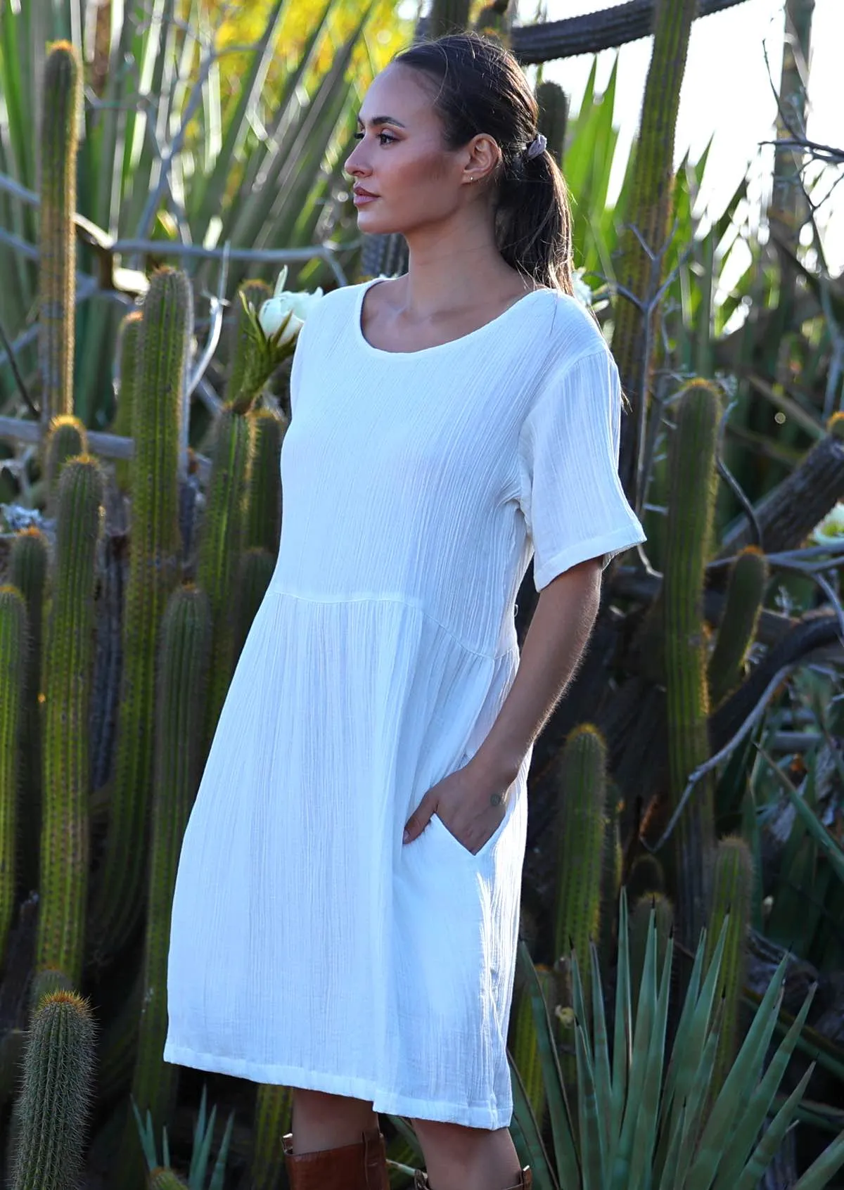 Mabel Dress Natural White