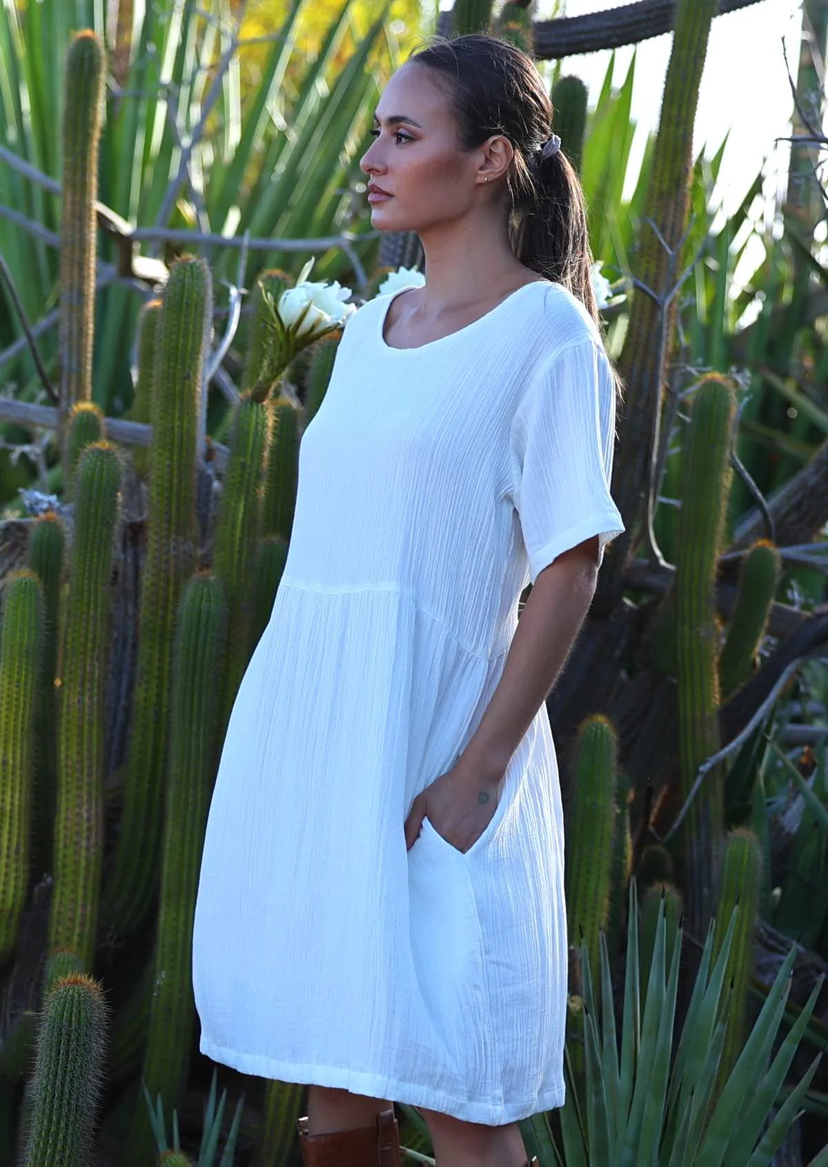 Mabel Dress Natural White