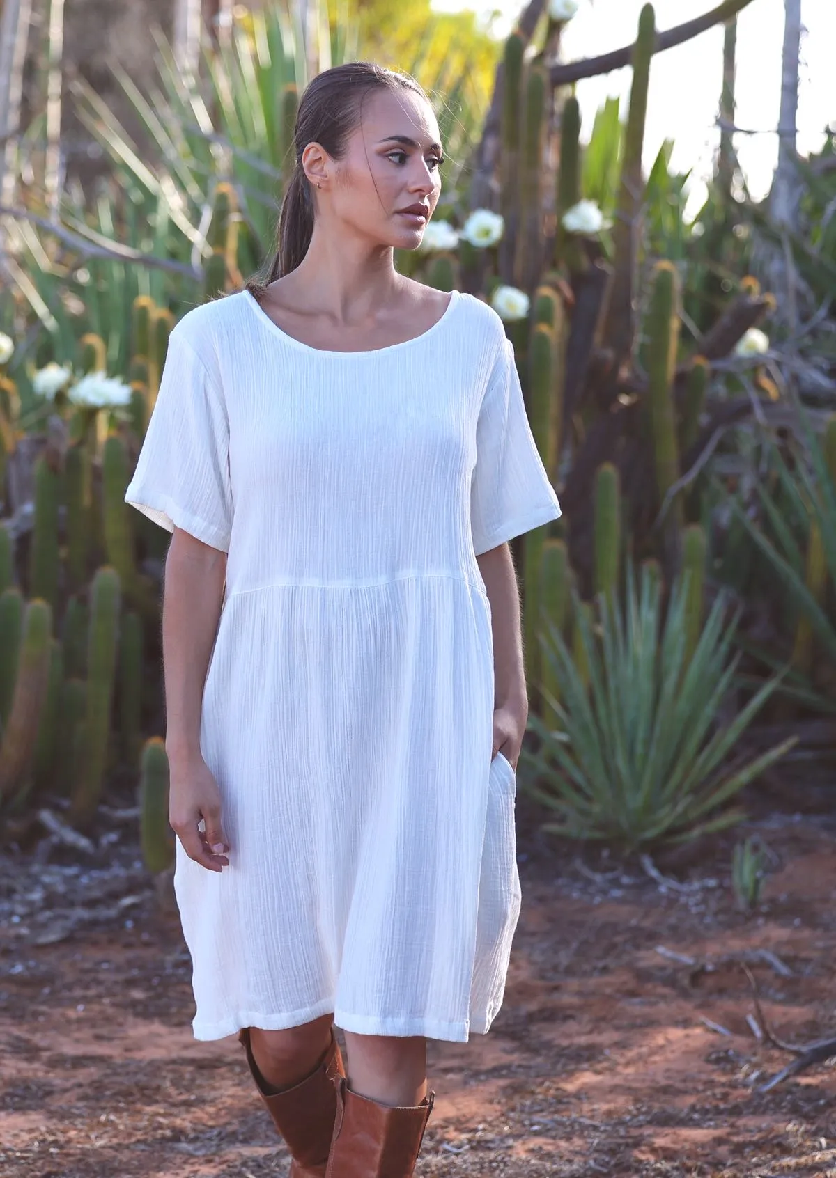 Mabel Dress Natural White