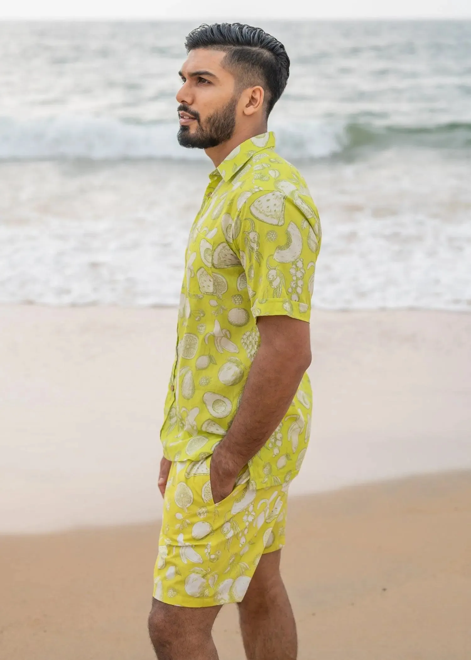 Mint Fruit Punch Cotton Half Sleeves Shirt