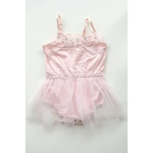 Miss Rose Sister Violet Ballerina Tutu Romper in Pink