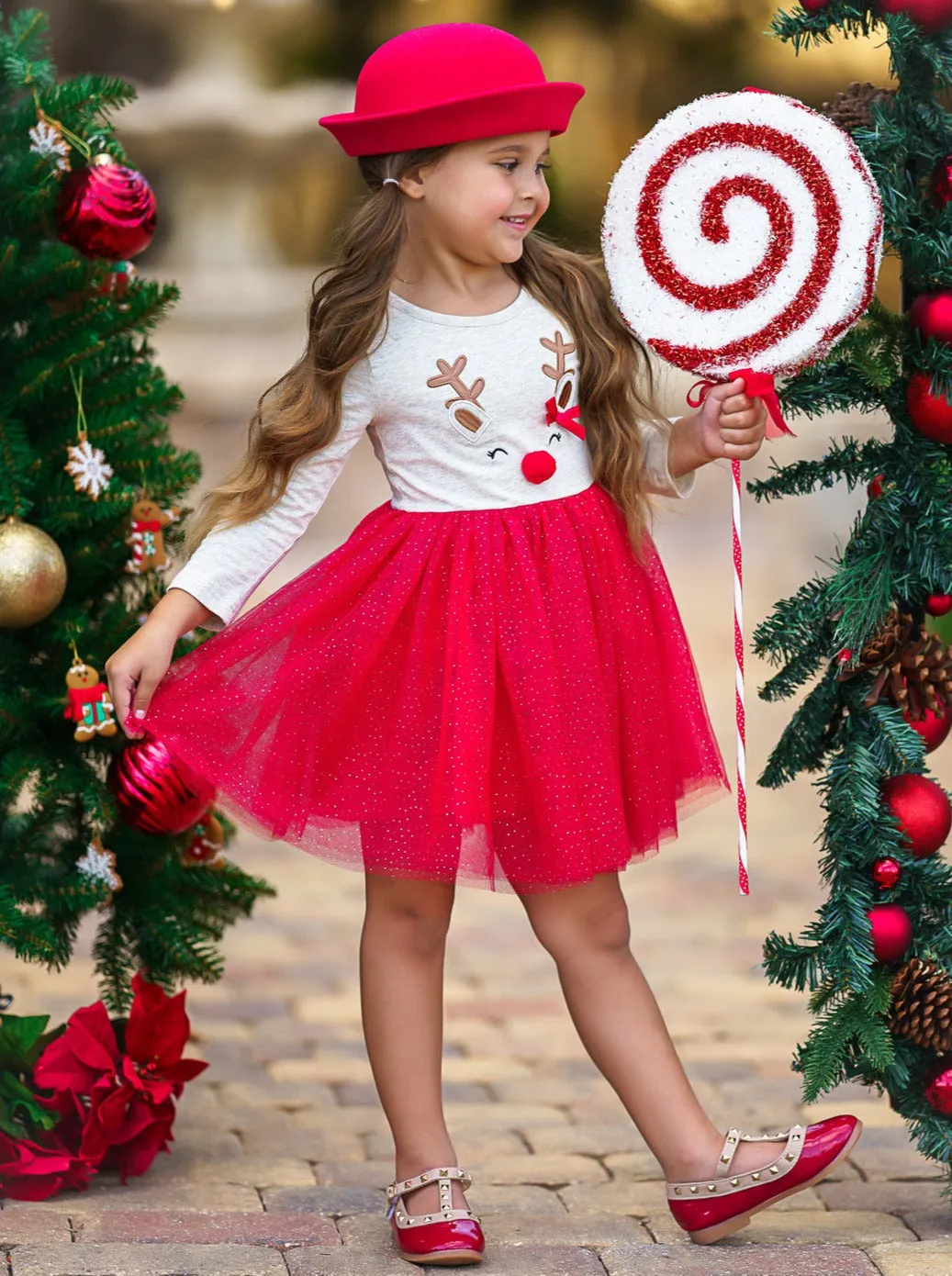 My Happy Reindeer Christmas Tutu Dress