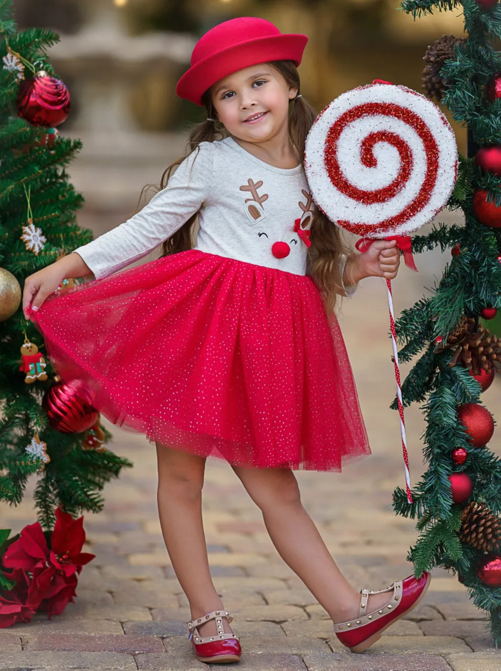 My Happy Reindeer Christmas Tutu Dress