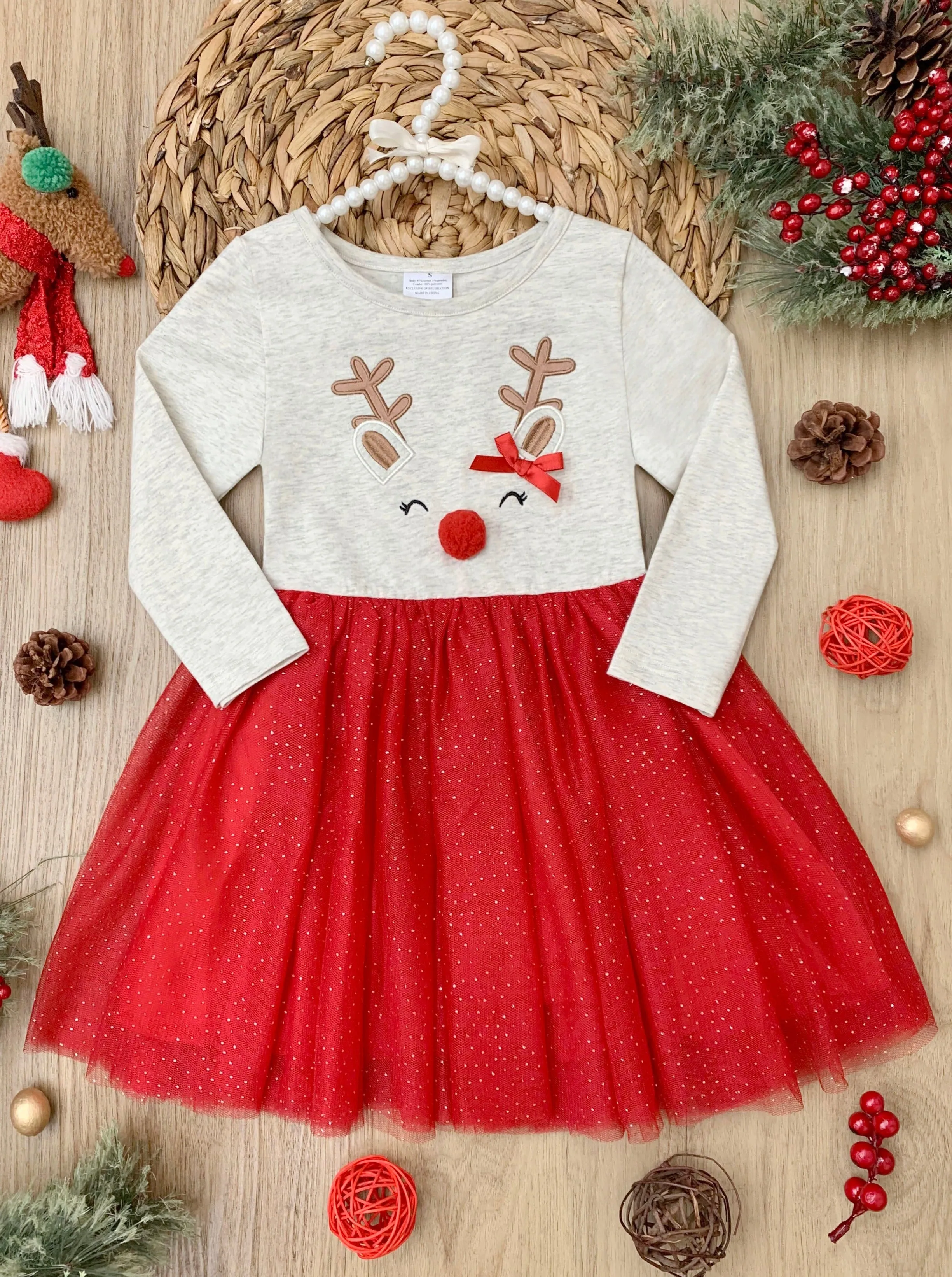 My Happy Reindeer Christmas Tutu Dress