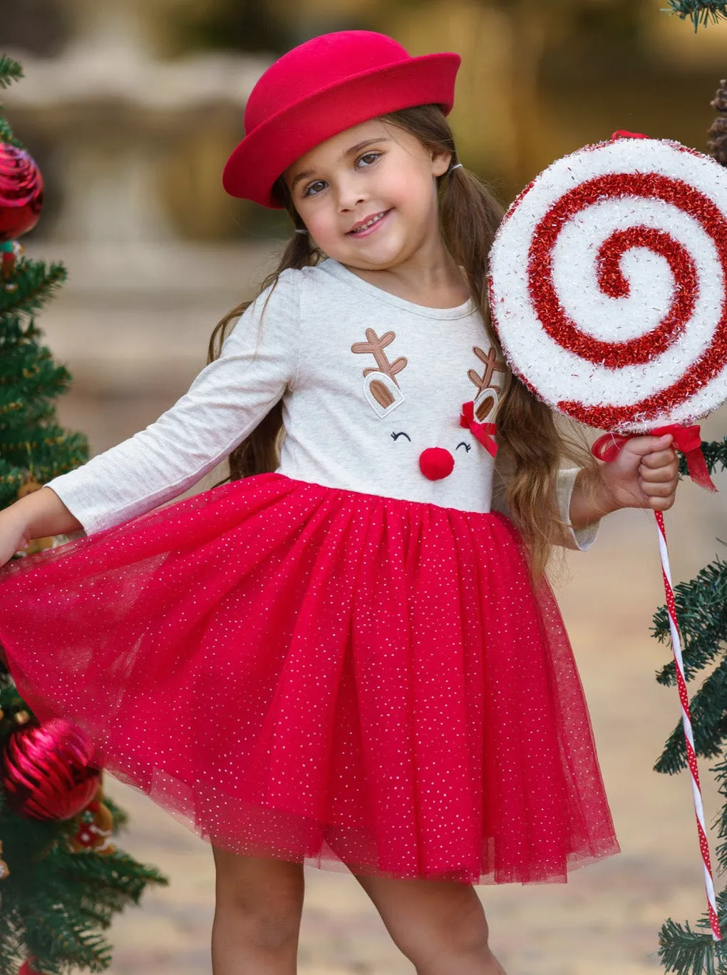 My Happy Reindeer Christmas Tutu Dress