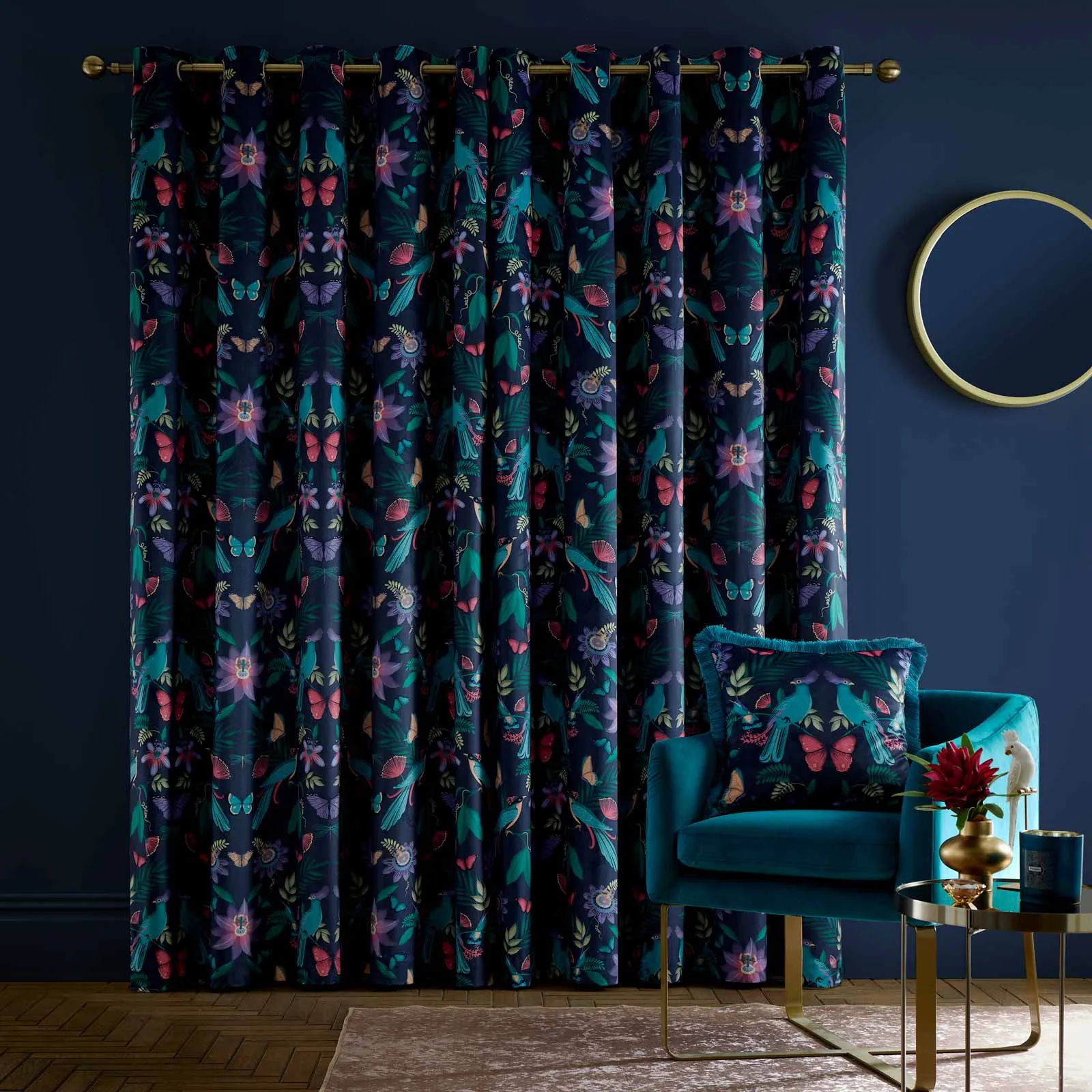 Mya Tropical Birds Eyelet Curtains