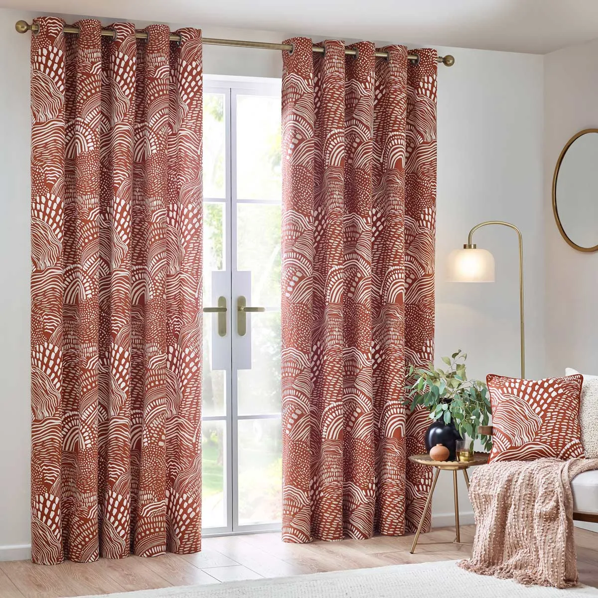 Nola Abstract Eyelet Curtains