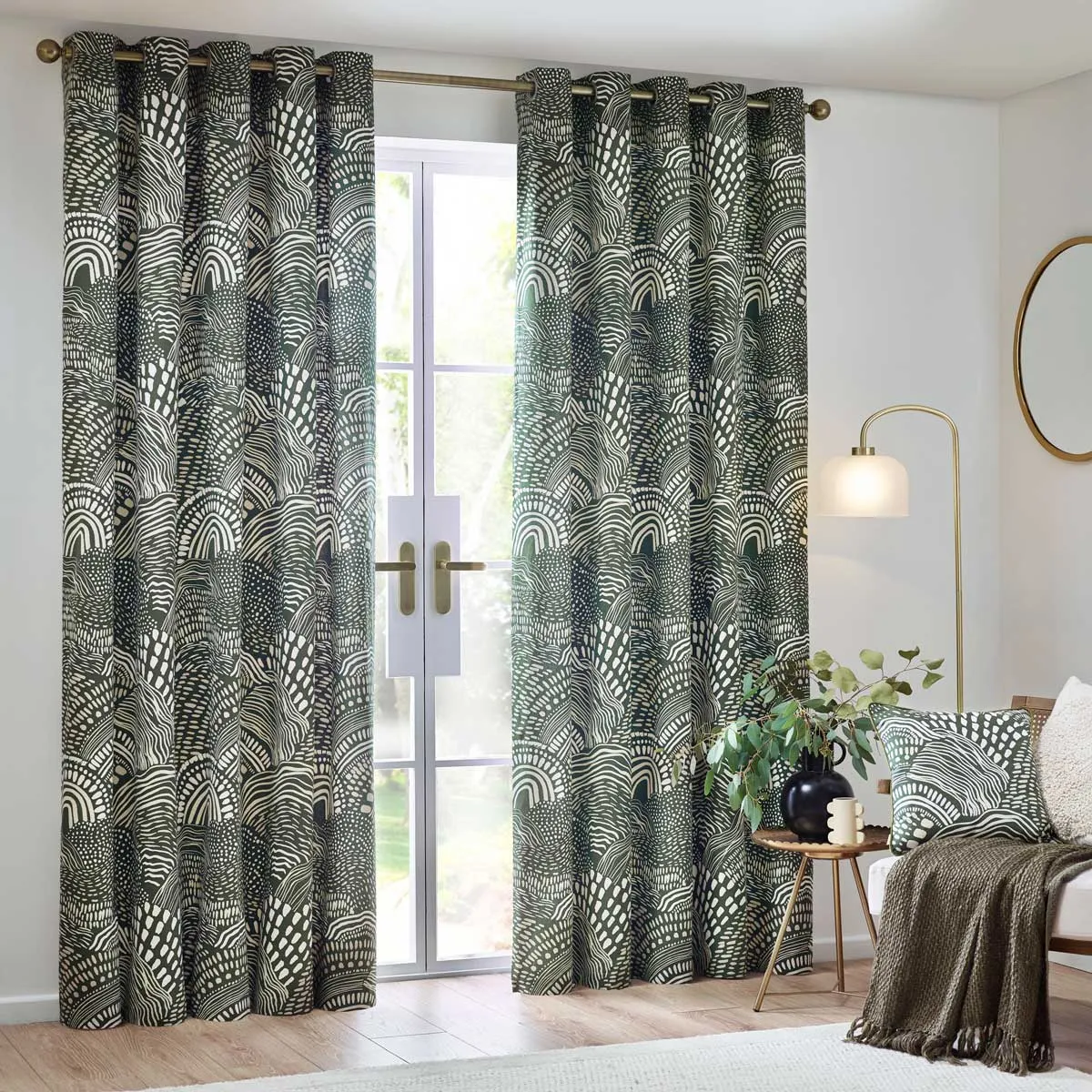 Nola Abstract Eyelet Curtains