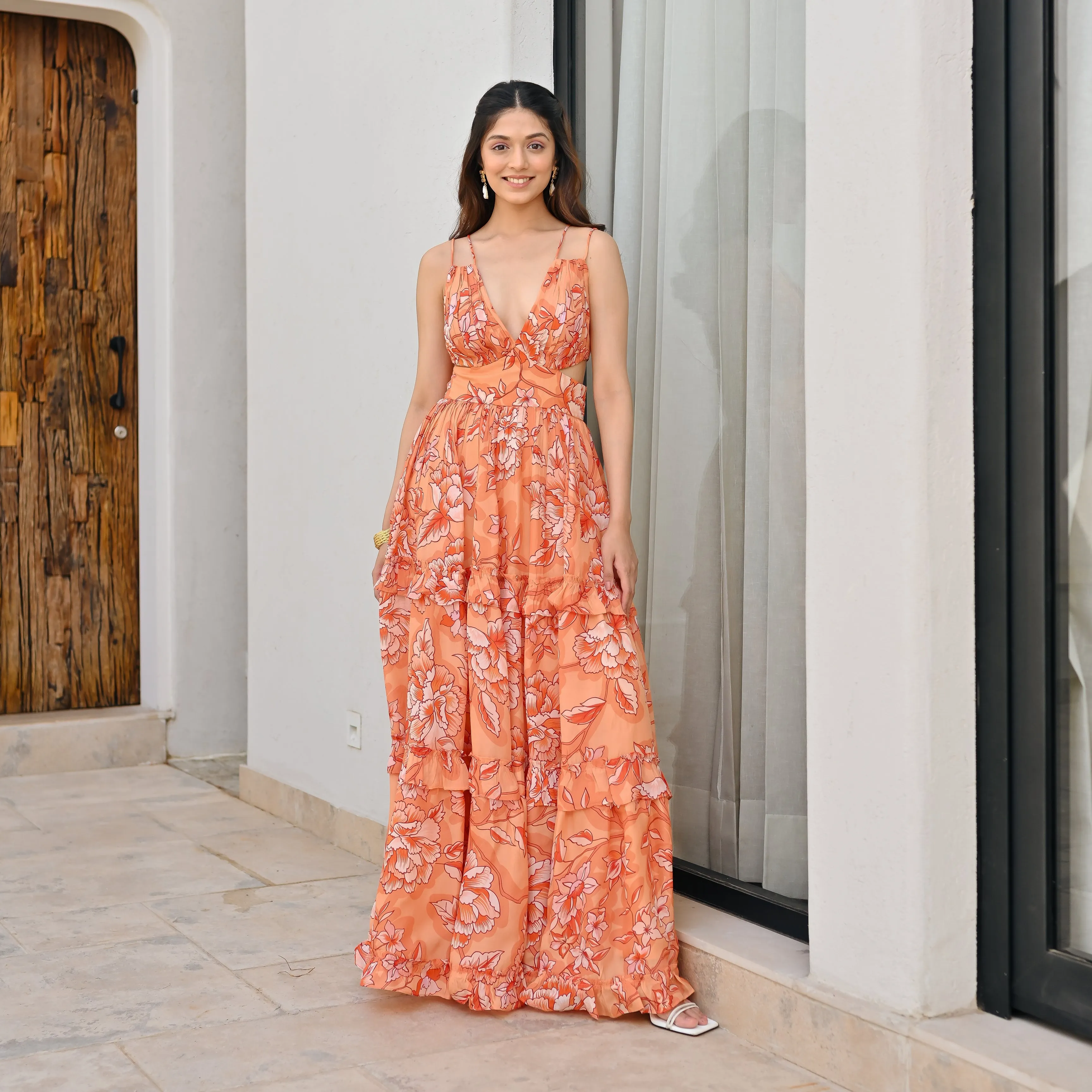 Ochre Radiance Long Dress