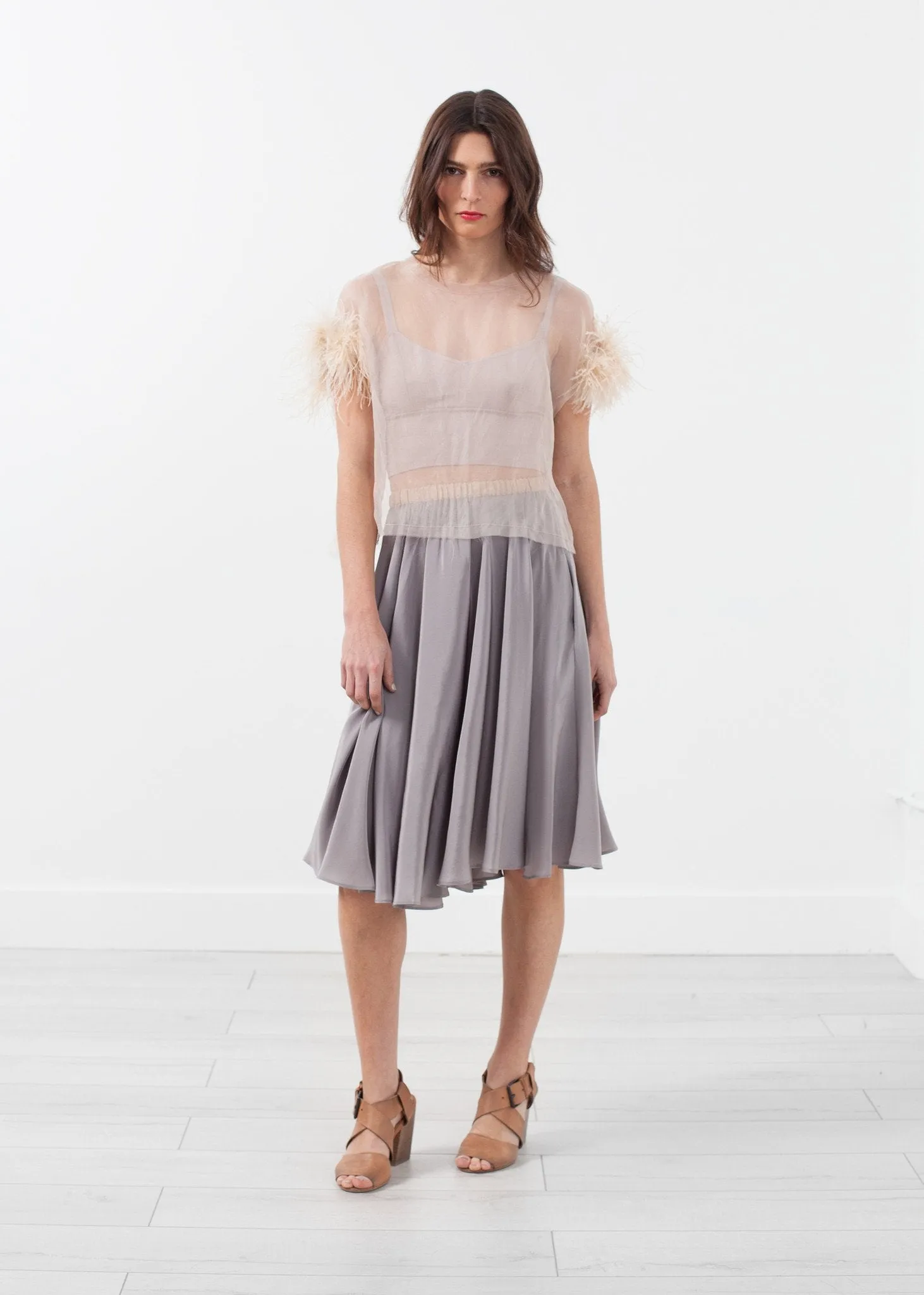 Organza Feather Top