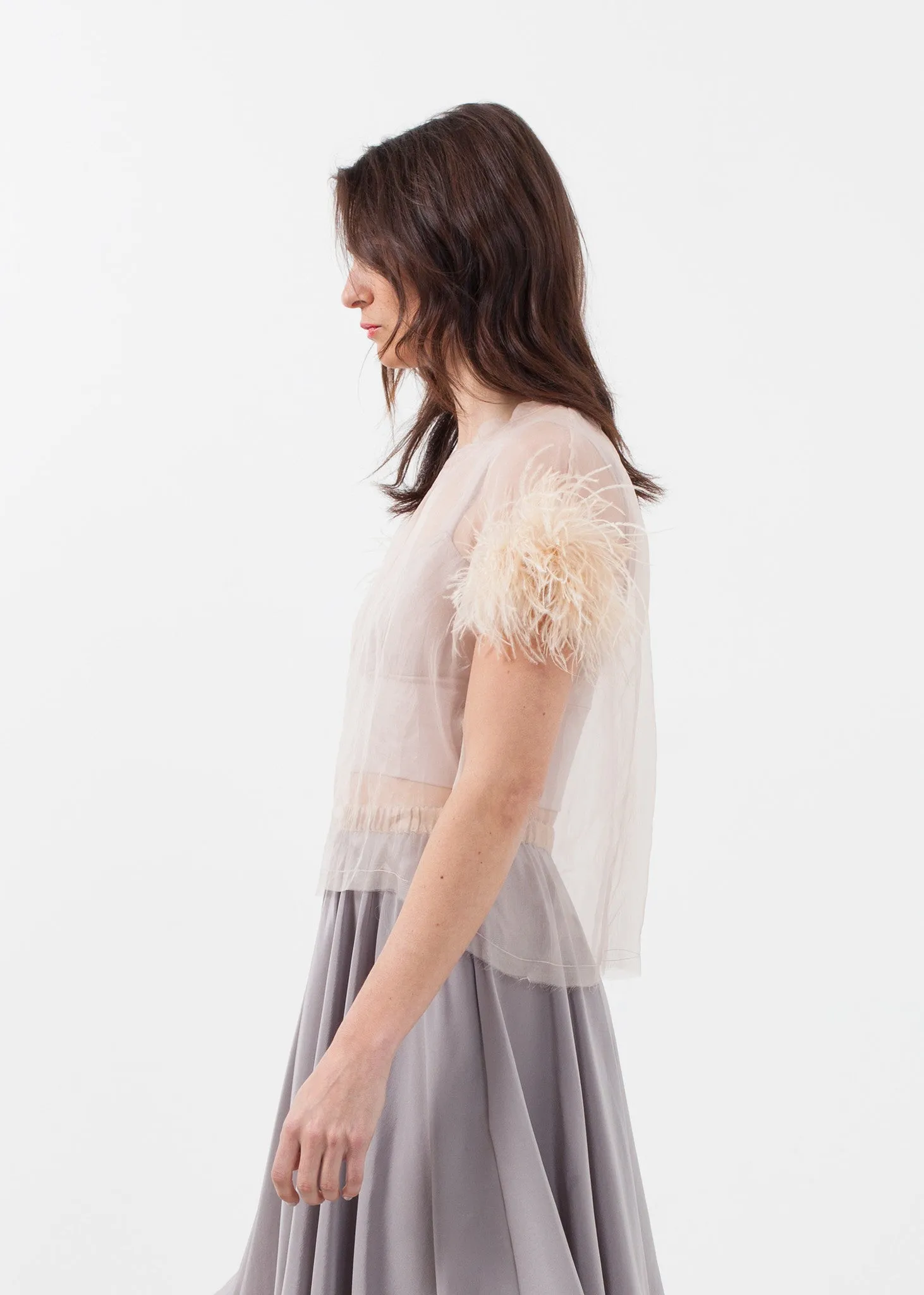 Organza Feather Top