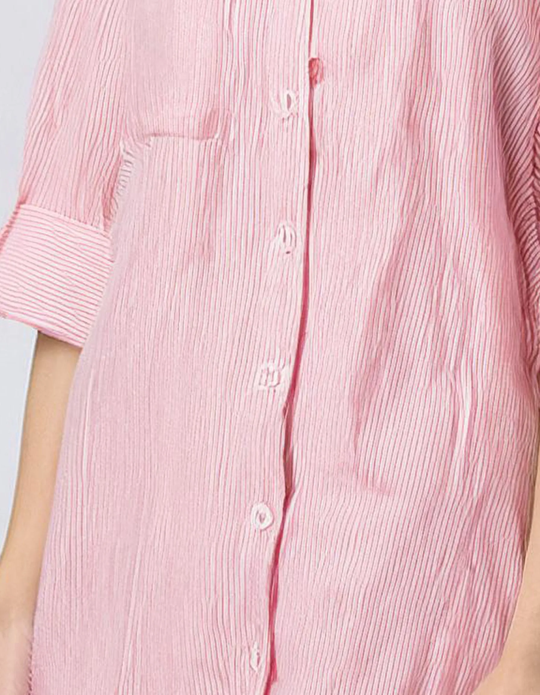 Pink Linen Shirt Dress