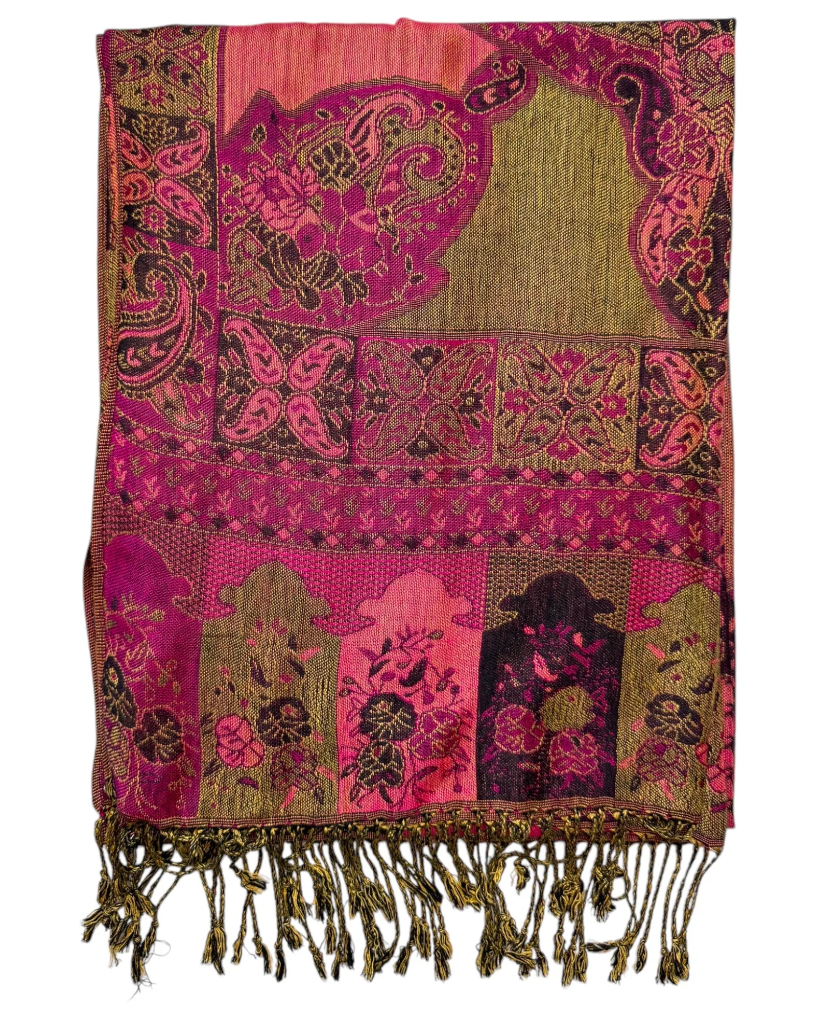 Pink Patchwork Reversible Rave Pashmina