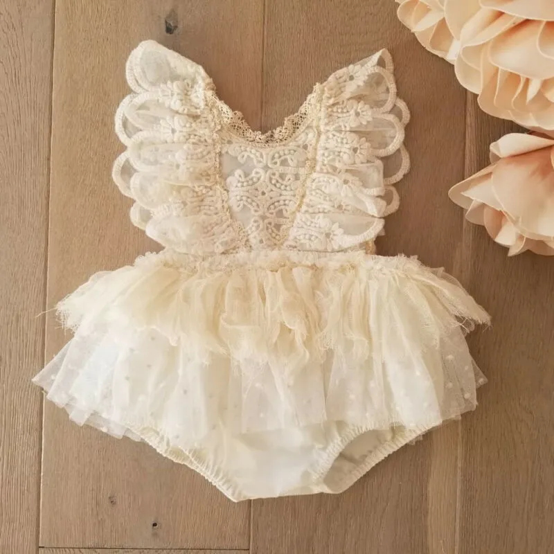 Princess Tutu Floral Romper Dress