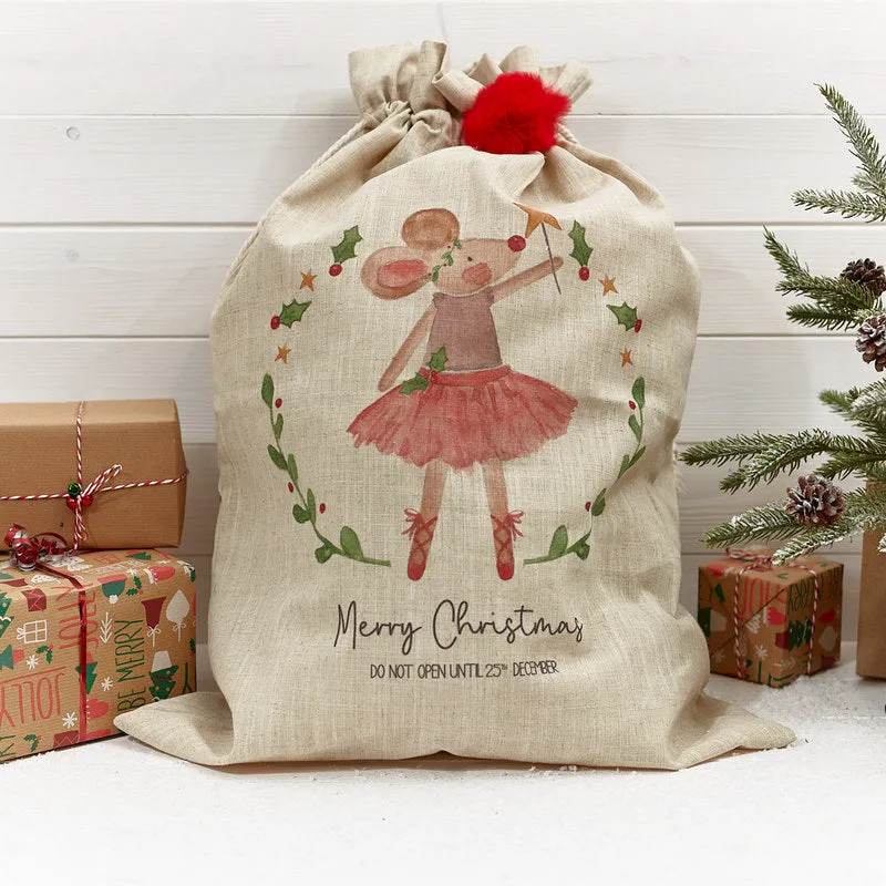 Richard Langs Christmas Present Sack - Tutu Mouse with Pom-Pom