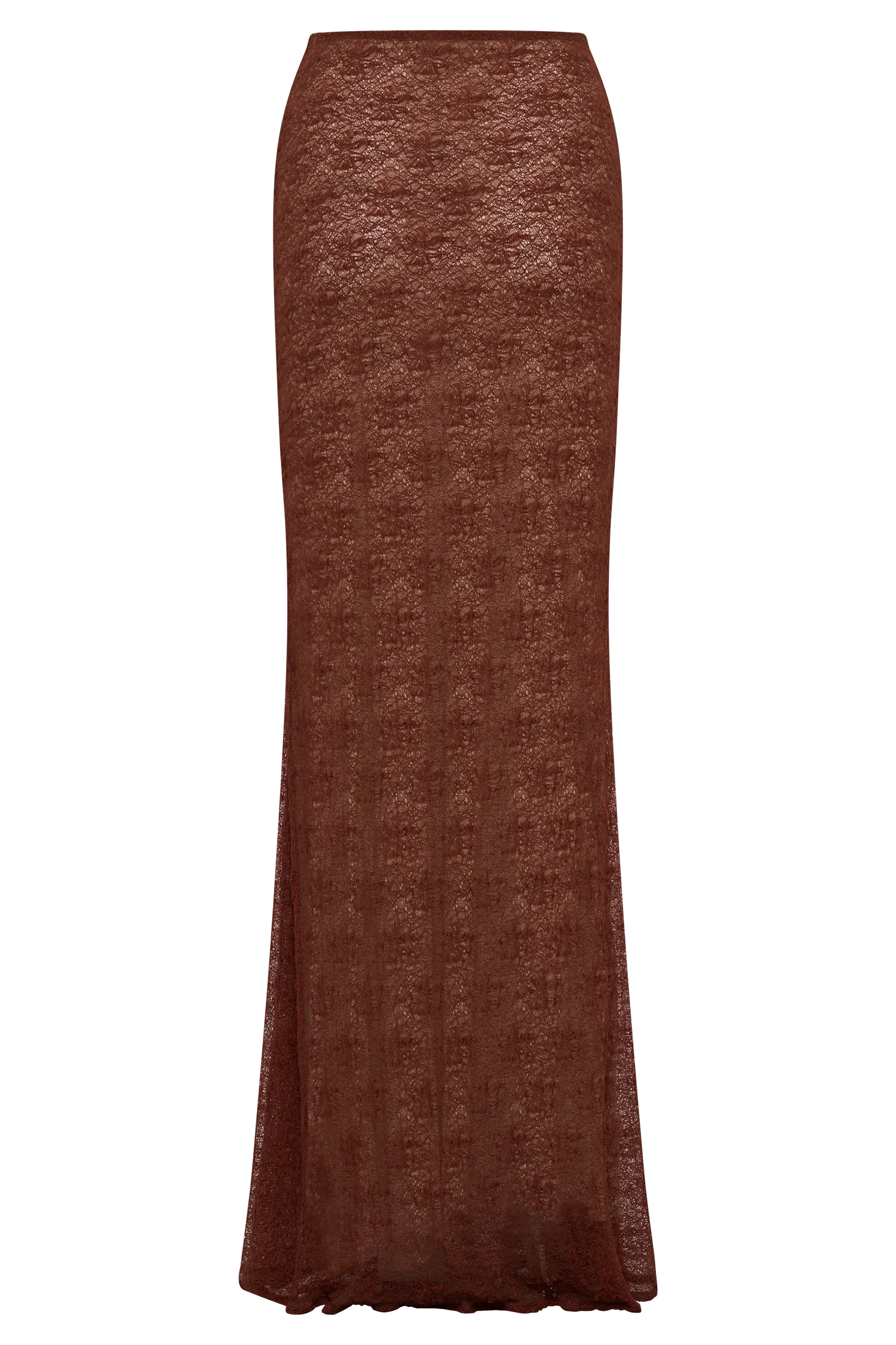 Robyn Sheer Lace Maxi Skirt - Chilli