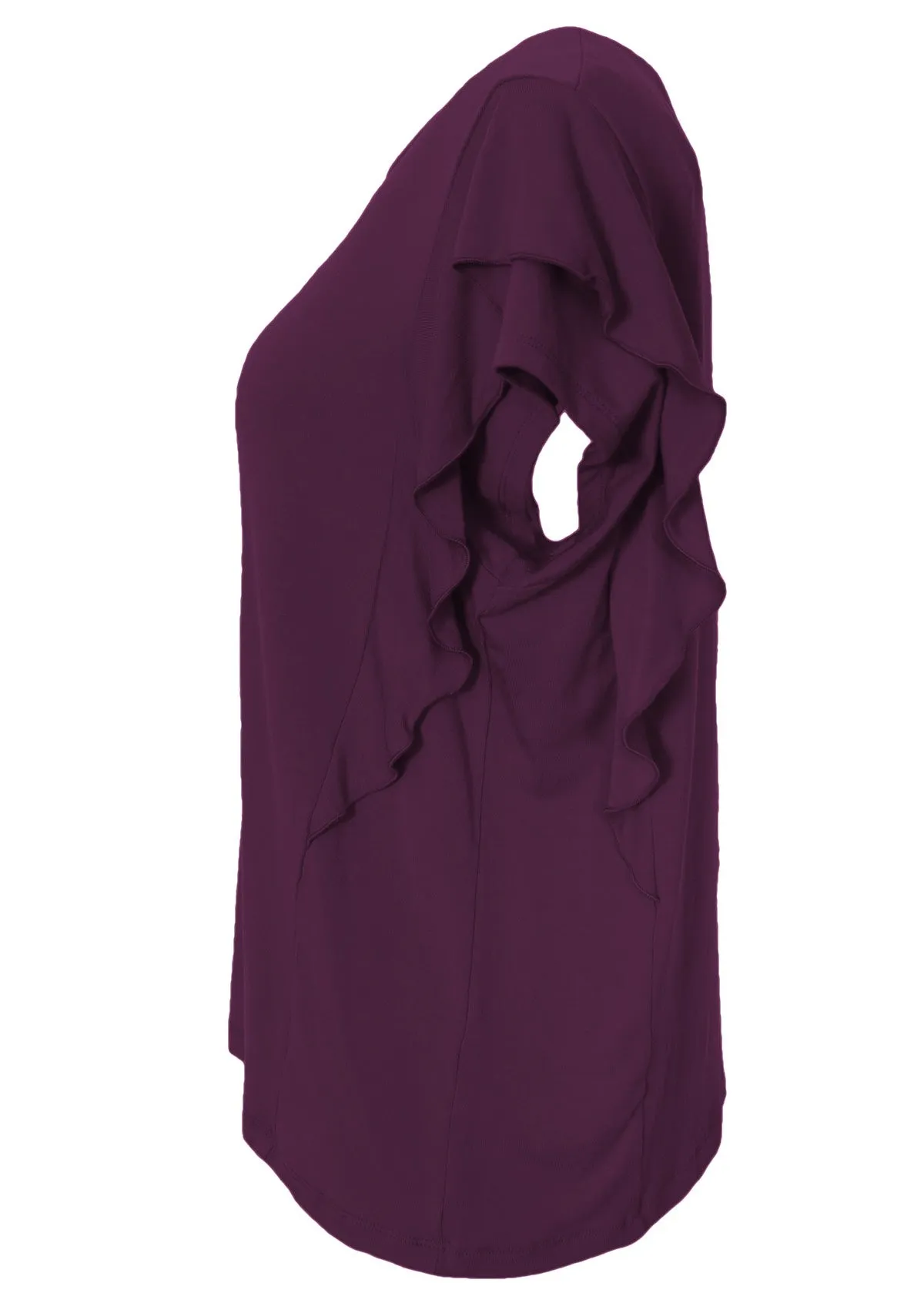 Ruffle Tee Dark Purple