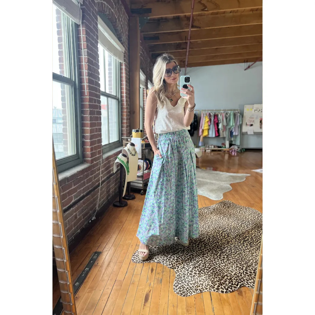 SAMPLE - Floral Maxi Skirt - Lilac Daisy