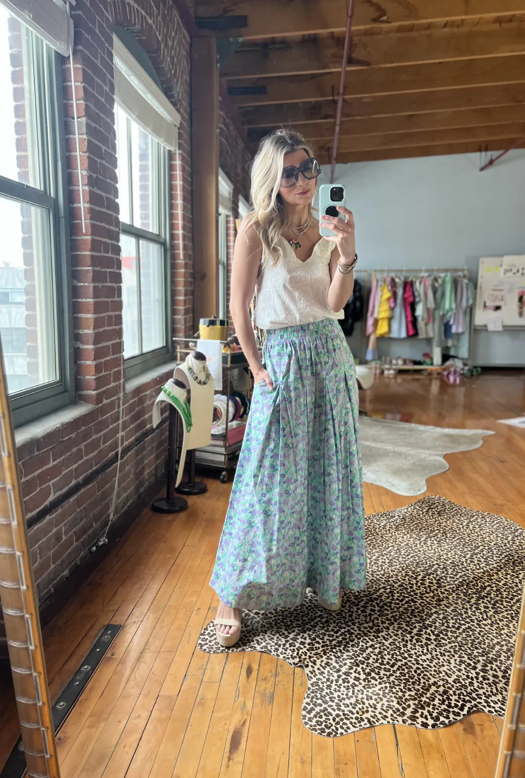 SAMPLE - Floral Maxi Skirt - Lilac Daisy