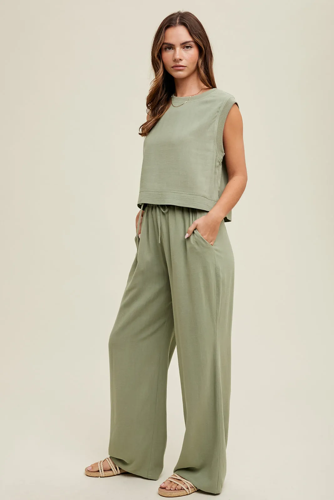 Set | Sage Linen Top and Pant