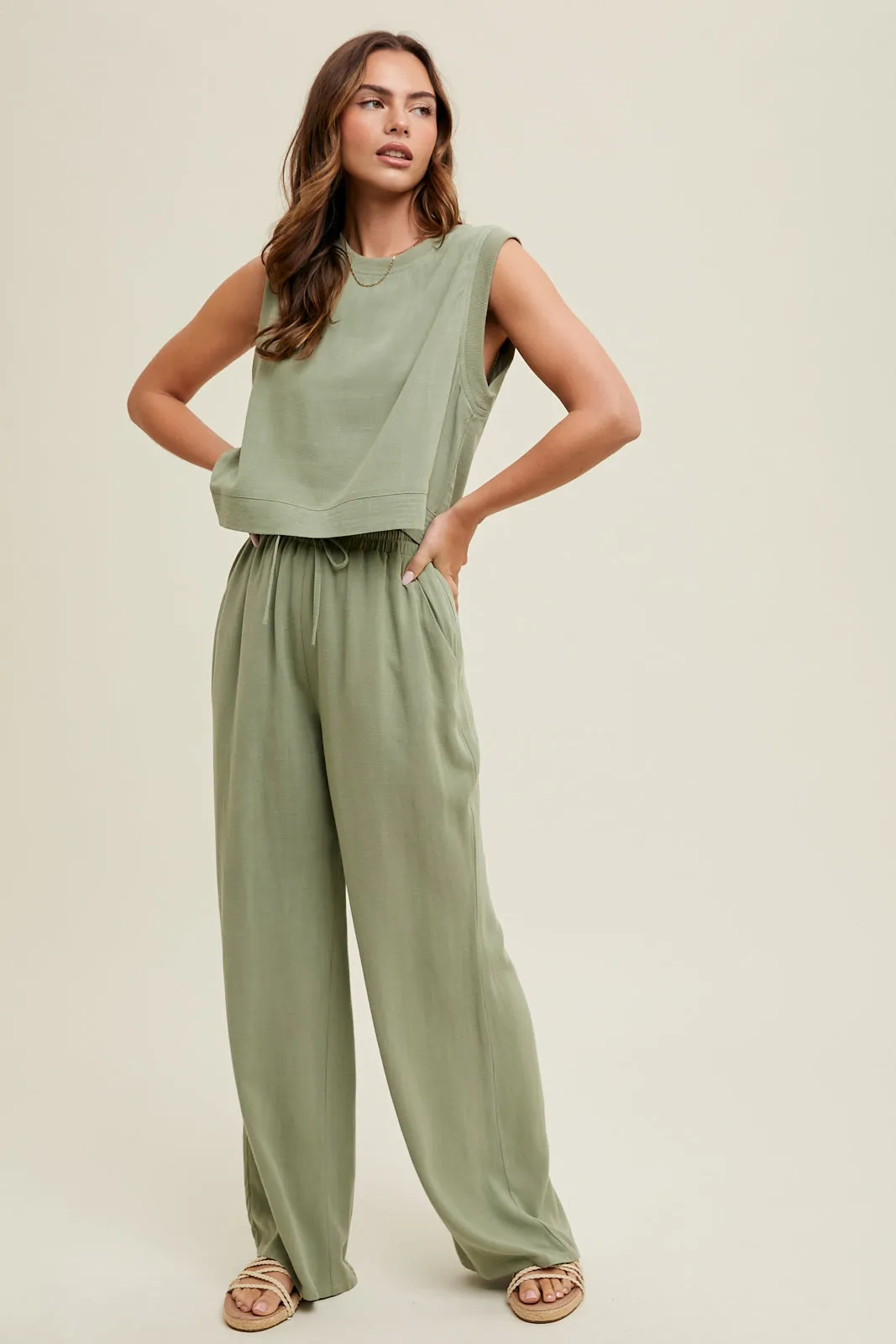 Set | Sage Linen Top and Pant