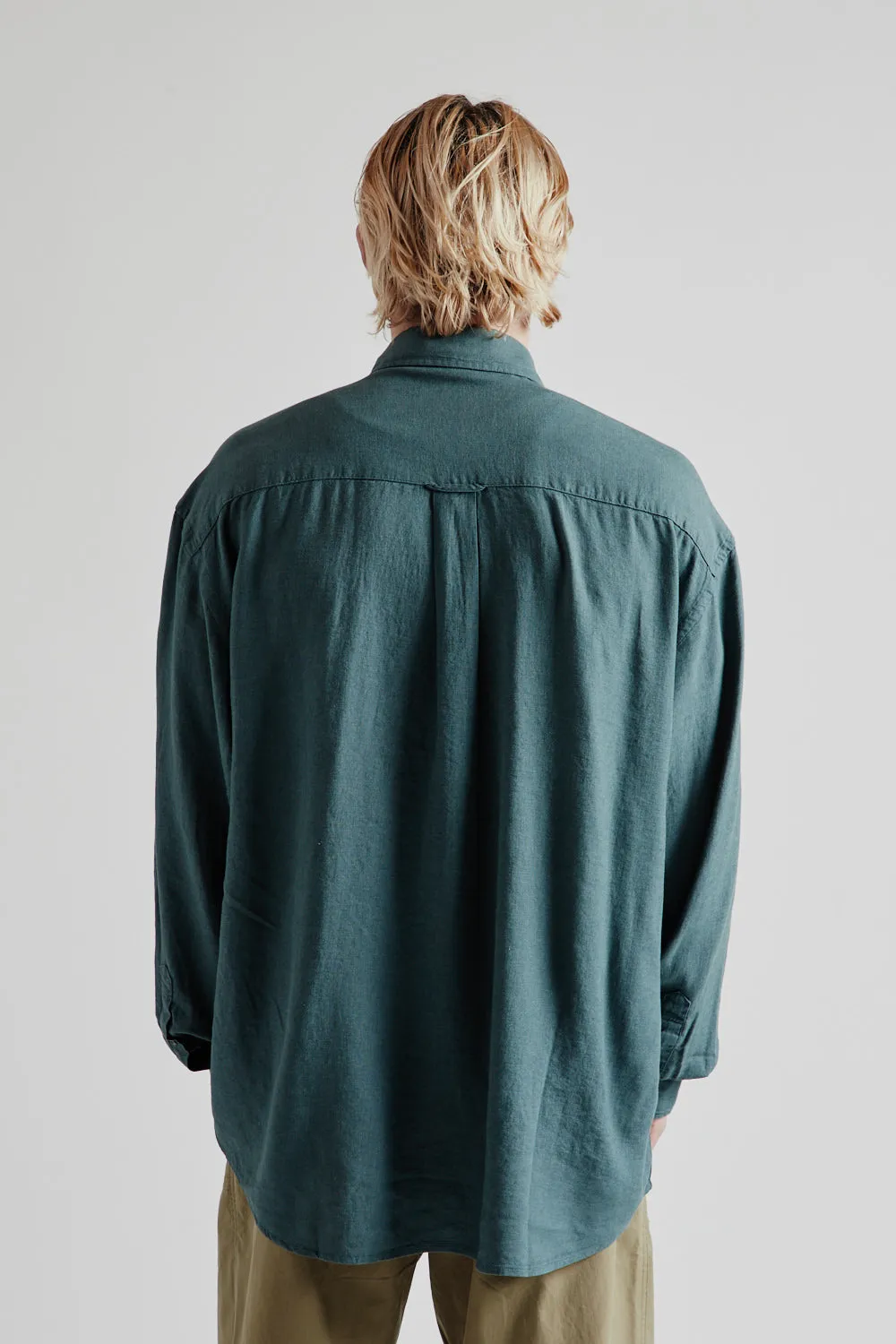 Silky Linen Relaxed Shirt - Teal