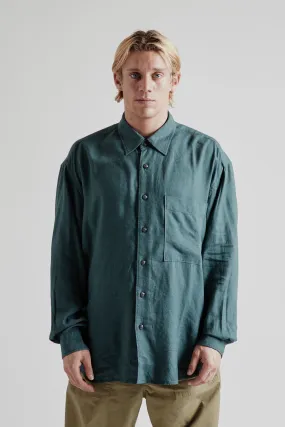 Silky Linen Relaxed Shirt - Teal