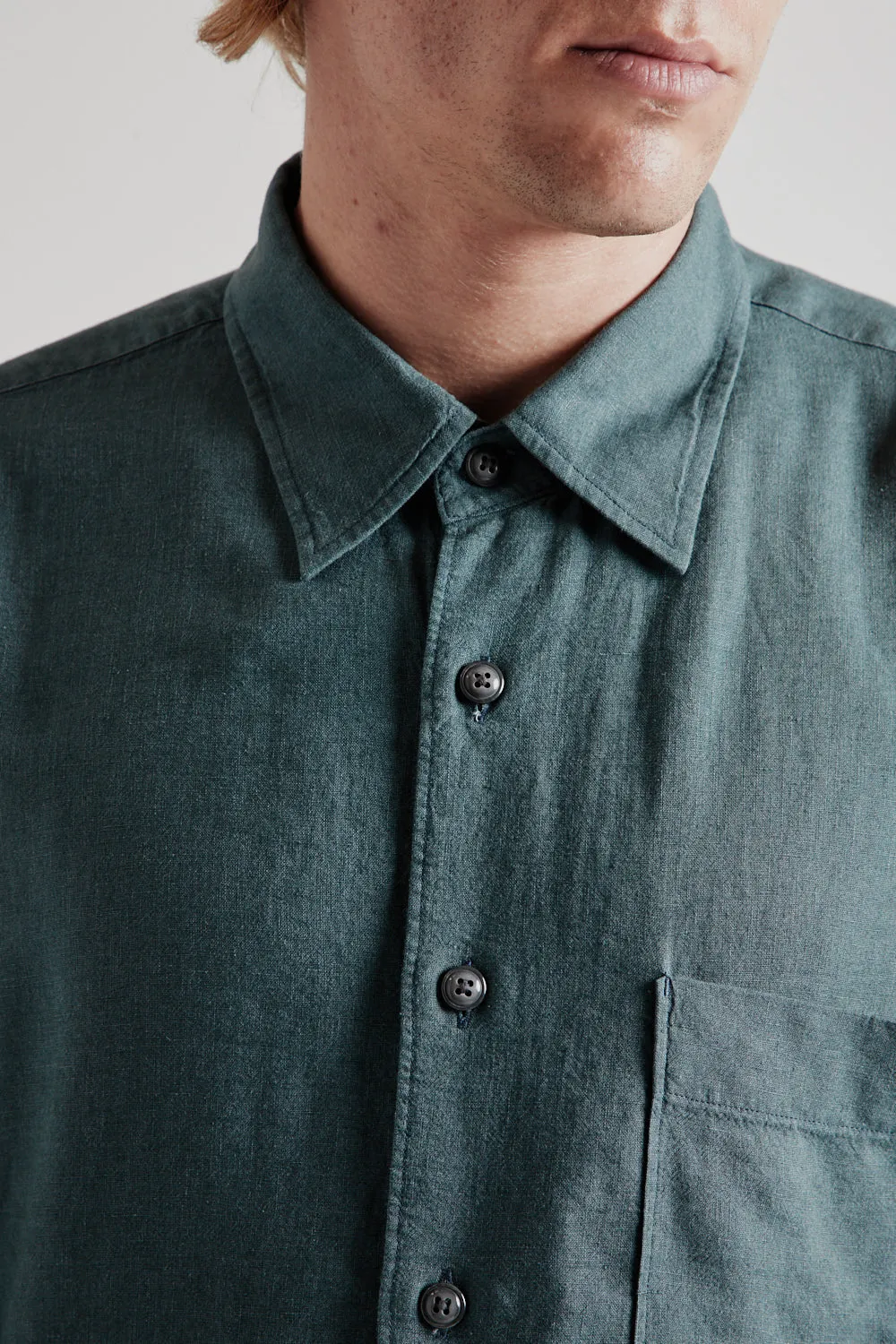 Silky Linen Relaxed Shirt - Teal