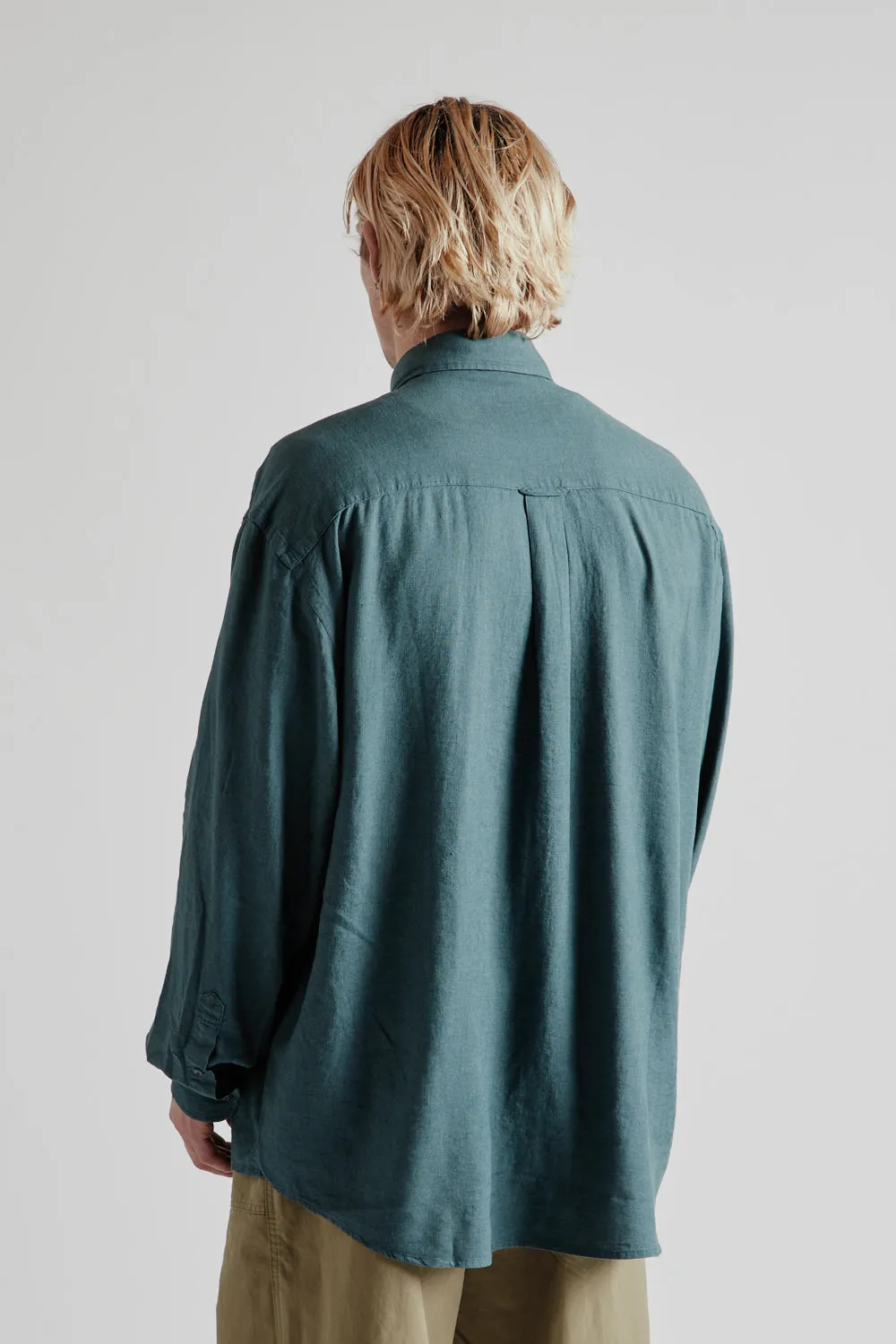 Silky Linen Relaxed Shirt - Teal