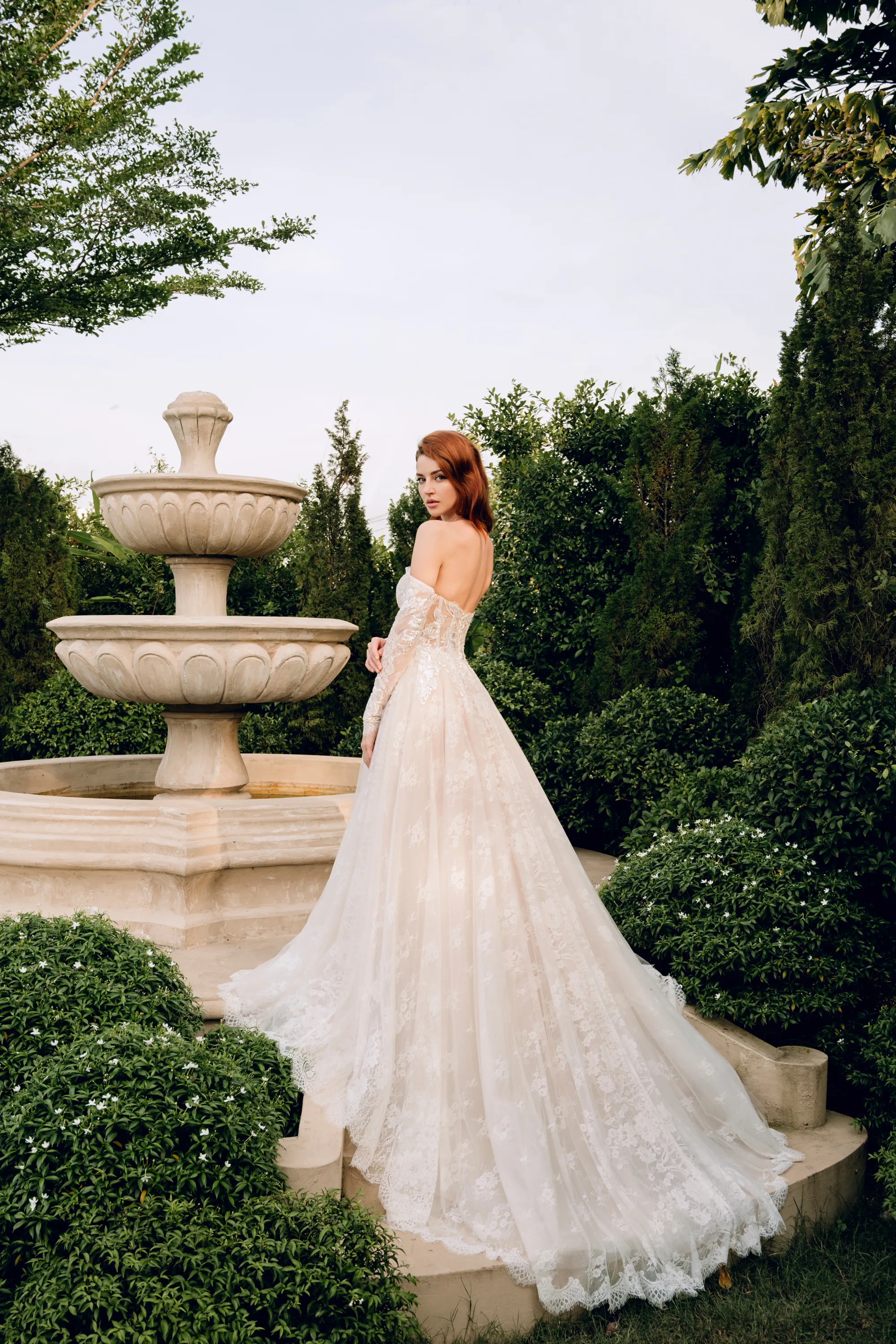 Strapless Lace Ball Gown with Detachable Sleeves (#DANIELA)