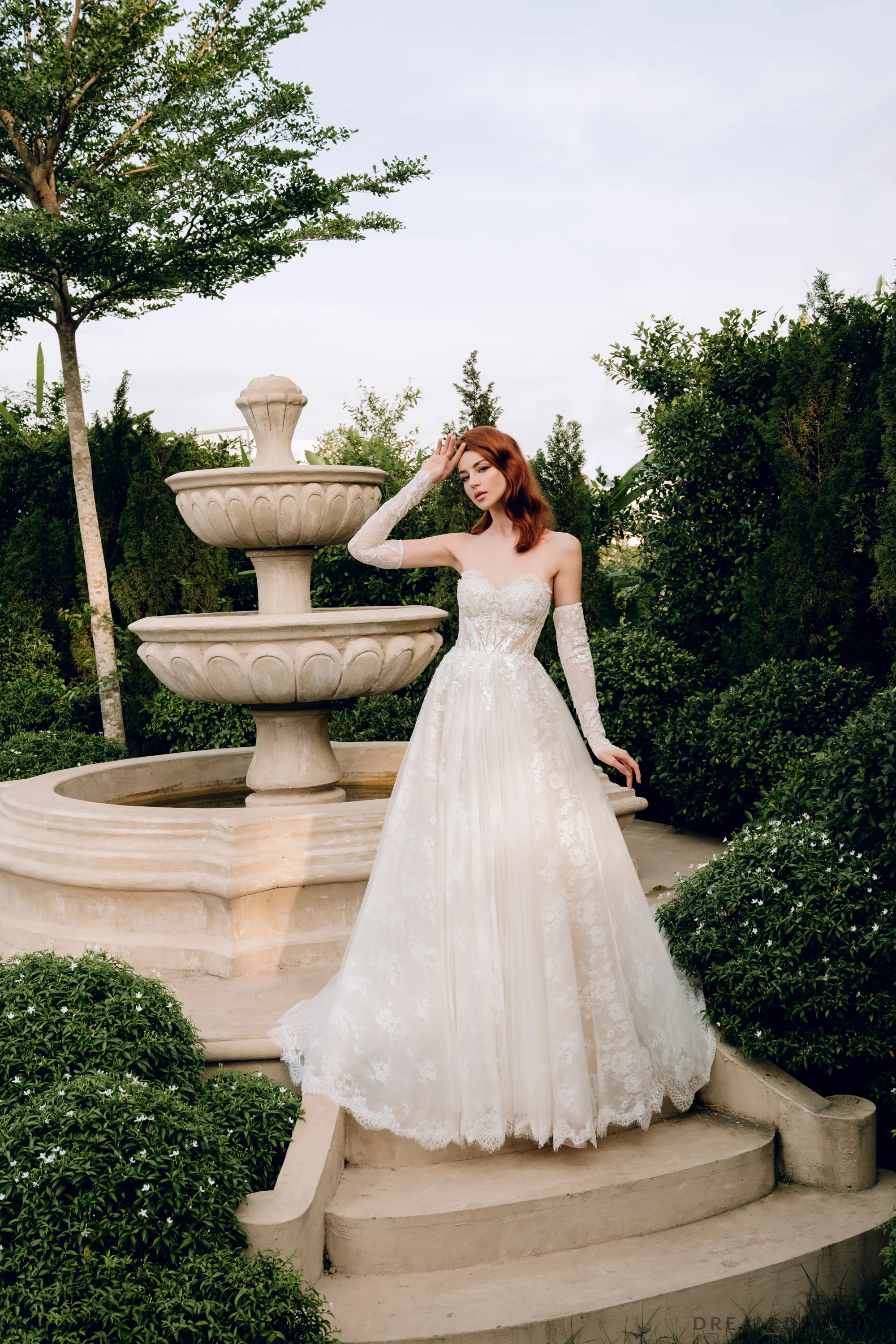 Strapless Lace Ball Gown with Detachable Sleeves (#DANIELA)