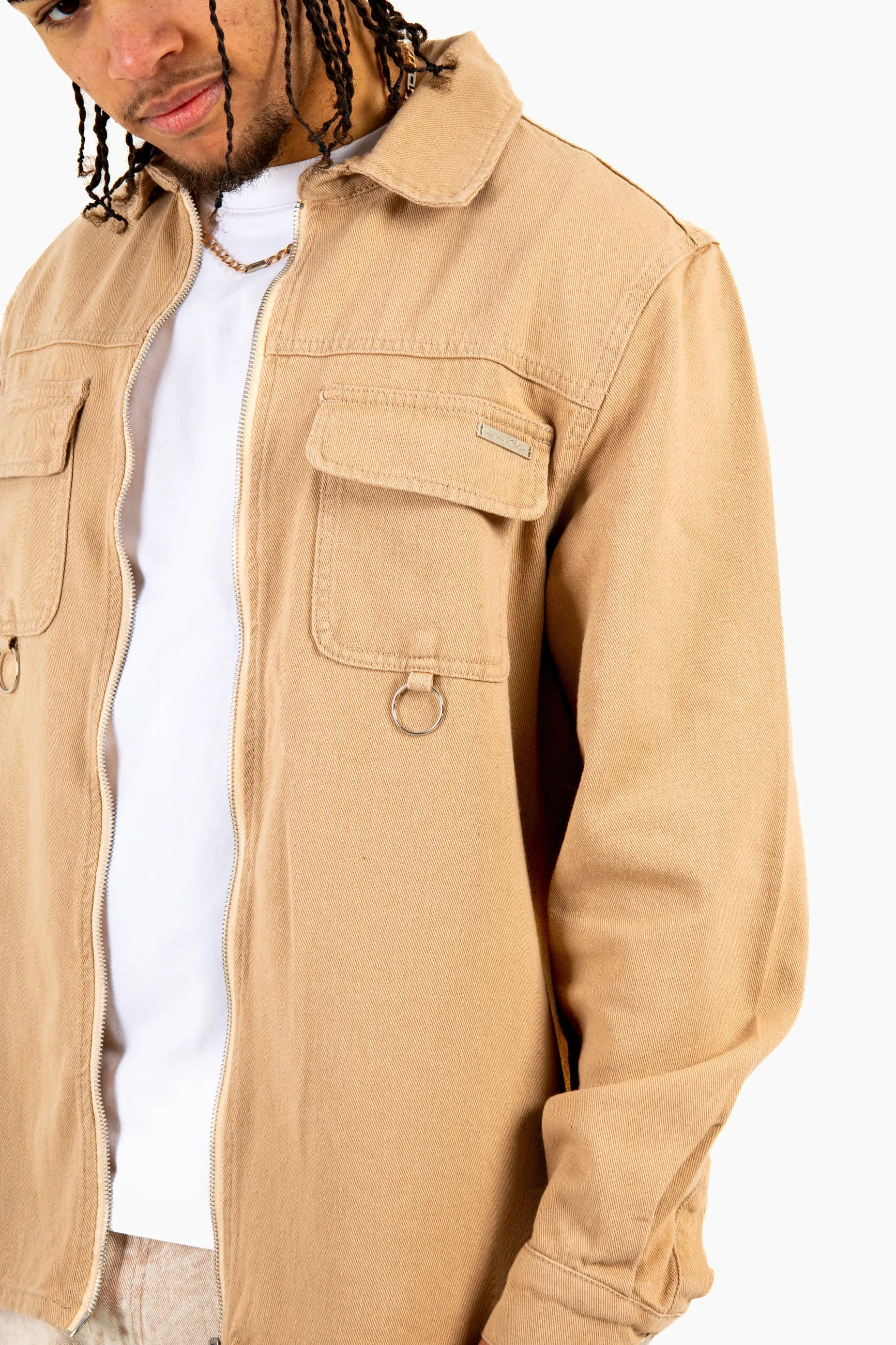 Tan Relaxed Utility Shirt