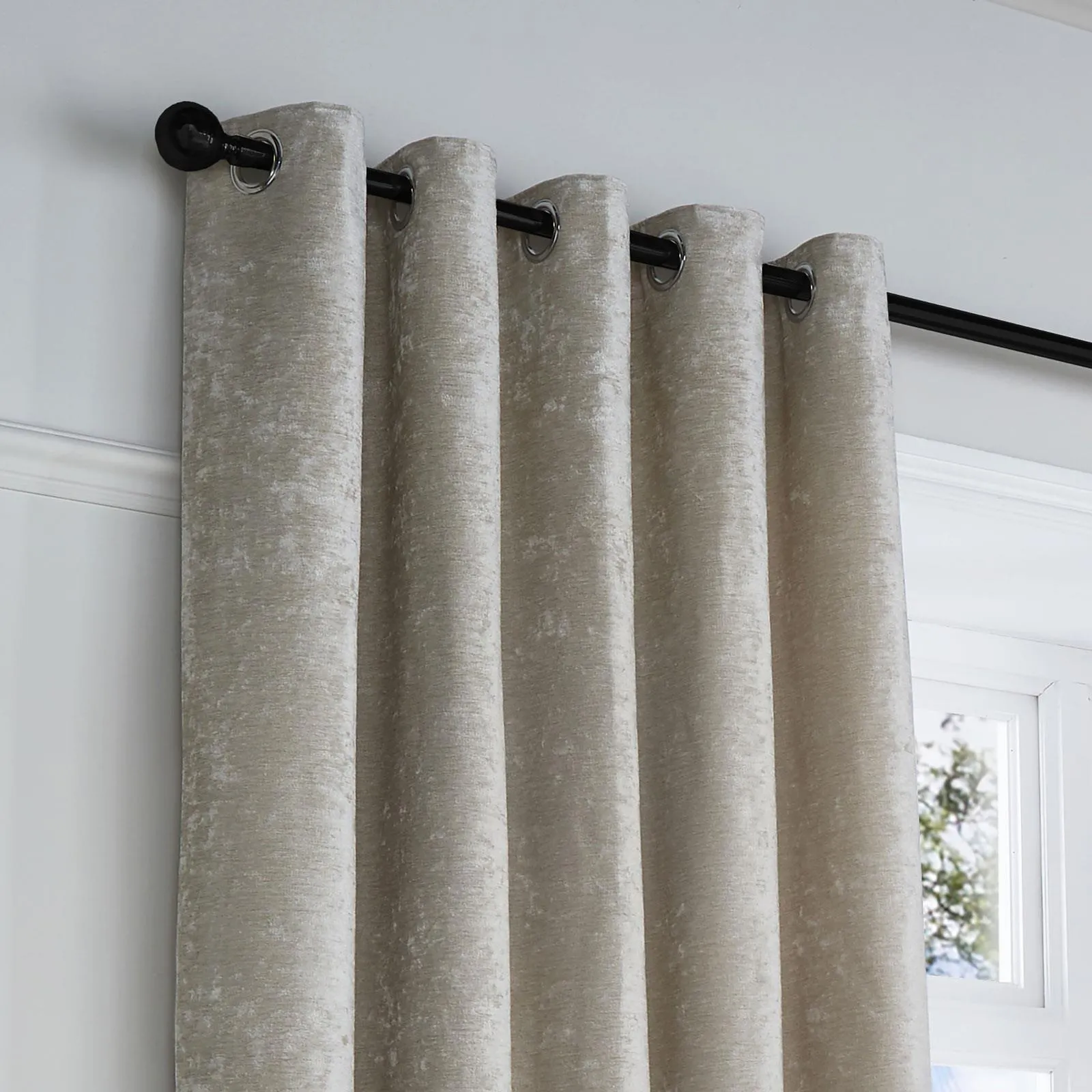 Textured Chenille Eyelet Curtains