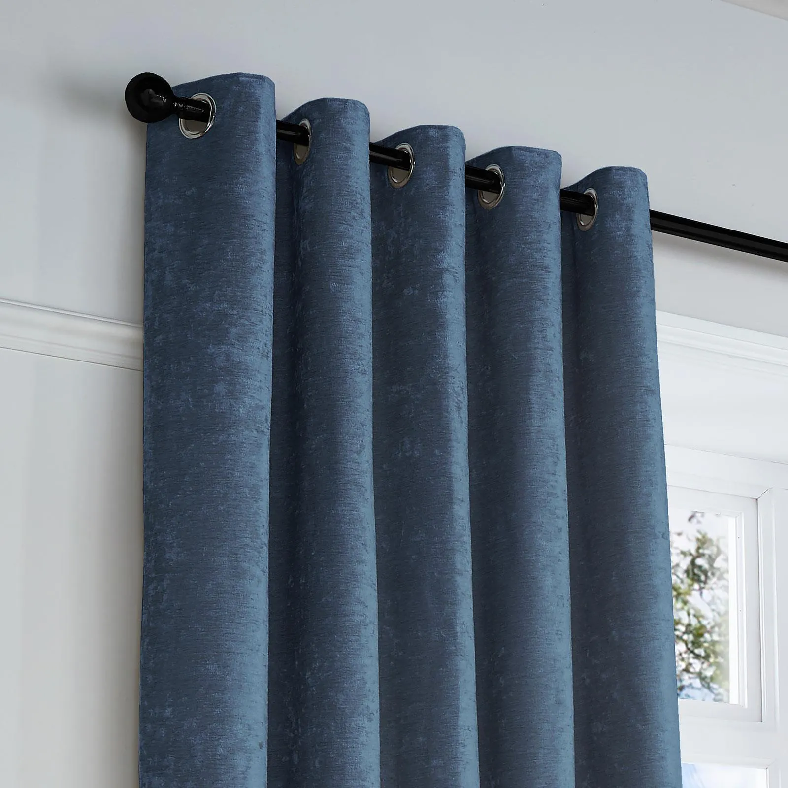 Textured Chenille Eyelet Curtains