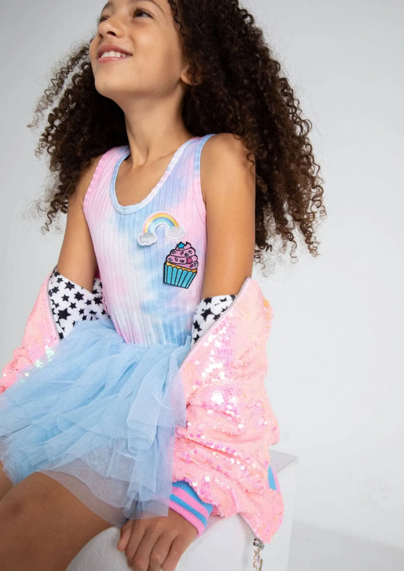 Tie Dye Rainbow Cupcake Tutu Dress