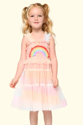 Toddler l Little Girl’s Pastel Rainbow Smocked Ruffled Tiered Dress